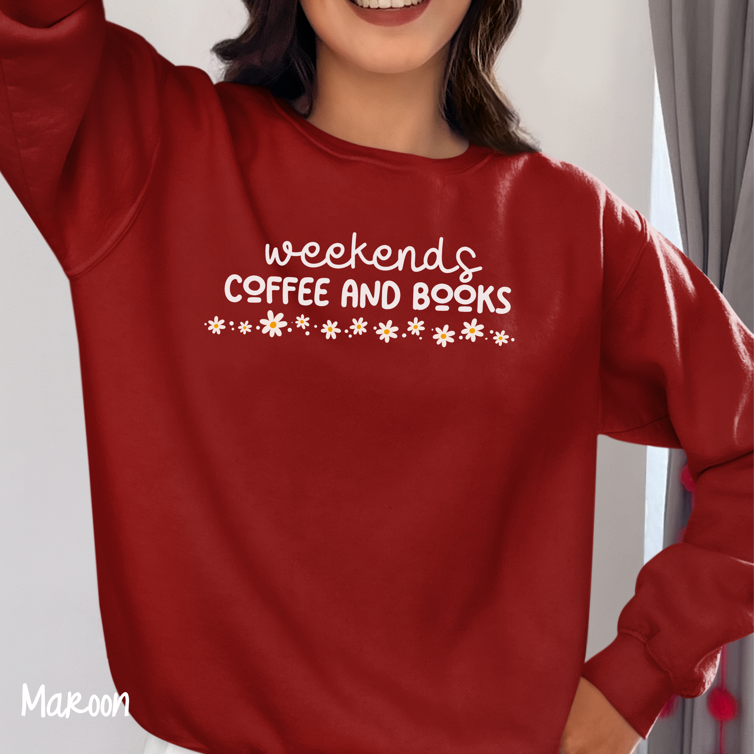 Bookish Sweatshirt, Book Lover Crewneck Sweatshirt, Weekends Coffee & Books, Bookworm Shirt, Books Sweatshirt, Cozy Sweatshirt