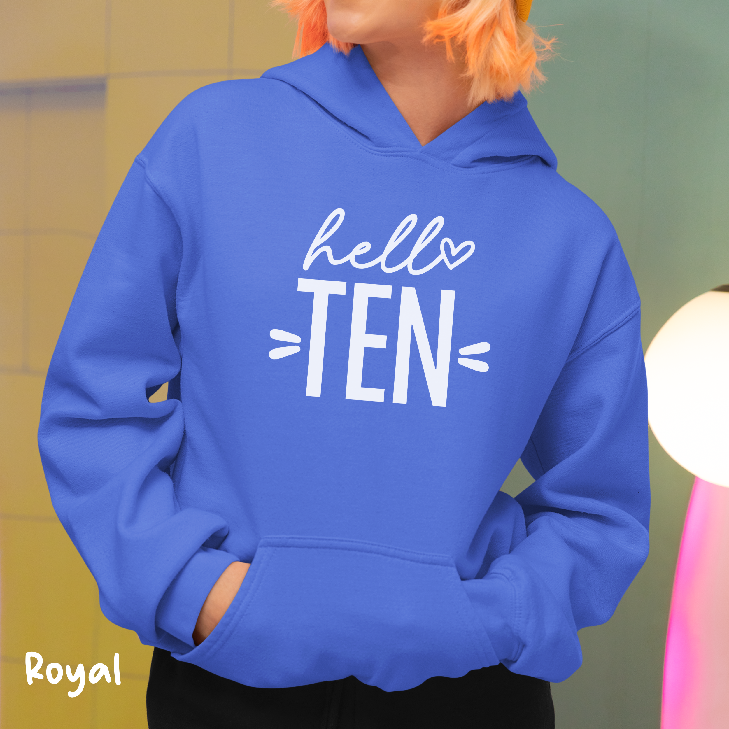 Hello Ten Hoodie For Birthday Party, 10th Birthday Event Hoodie, 10th Birthday Girl Hoodie, Ten Year Old Birthday Gift, Tenth Birthday Hoodie