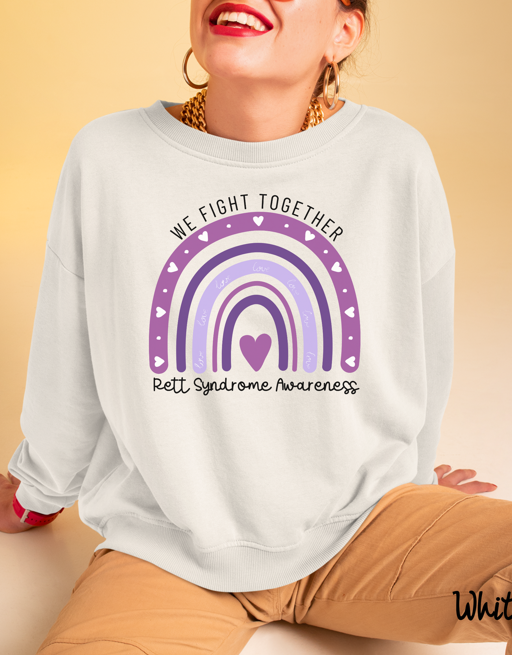 We Fight Together Rett Syndrome Awareness, Purple Rainbow Sweater, Rett Syndrome Awareness, Rett Syndrome Warrior Support, Syndrome Squad