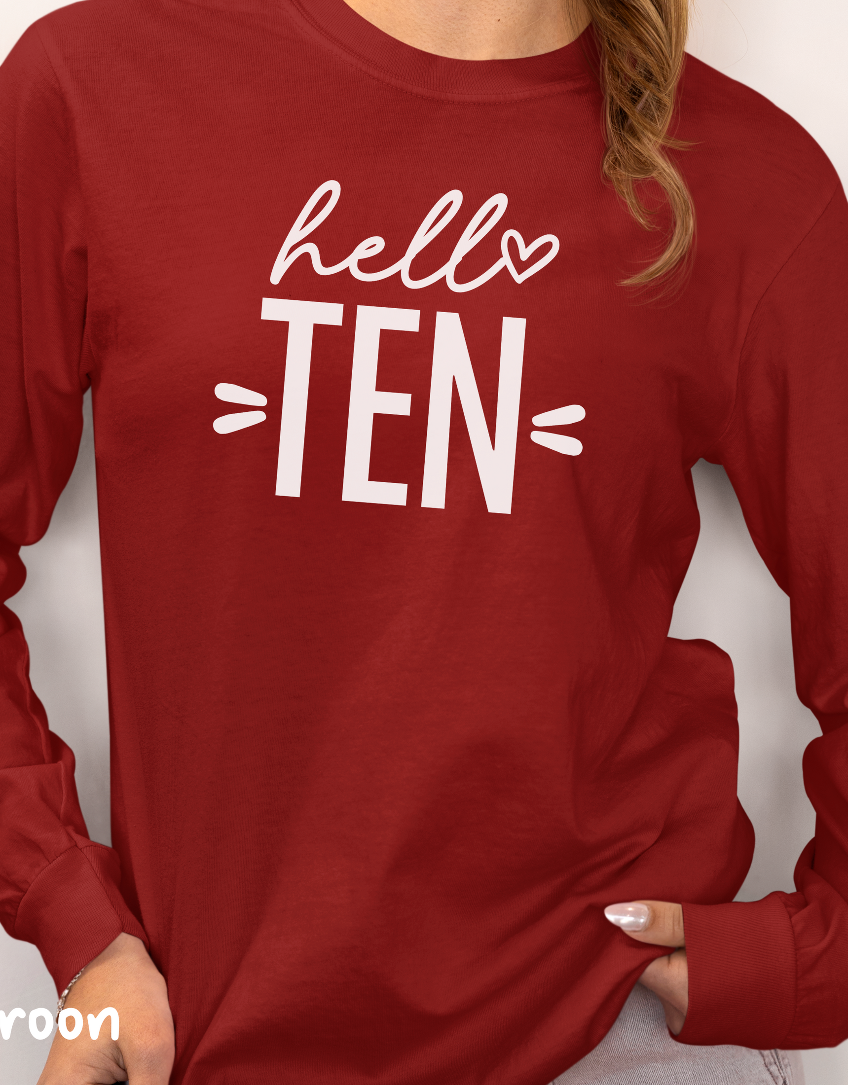 Hello Ten Sweatshirt, 10th Birthday Sweatshirt, Hello 10 Sweater, 10 Birthday Party Sweater, 10th Birthday Gift, Birthday Pullover