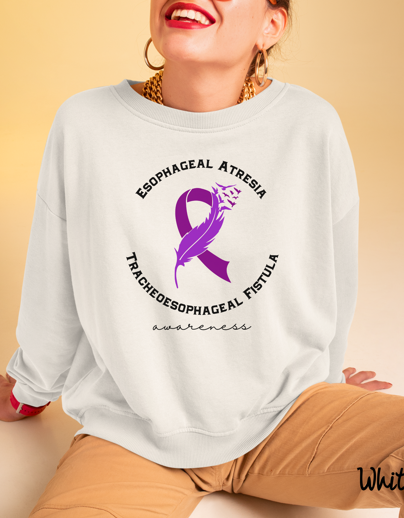 Esophageal Atresia and Tracheoesophageal Fistula Awareness Sweatshirt, Esophageal Ribbon Sweater, Esophageal Disorder, Esophageal Warrior