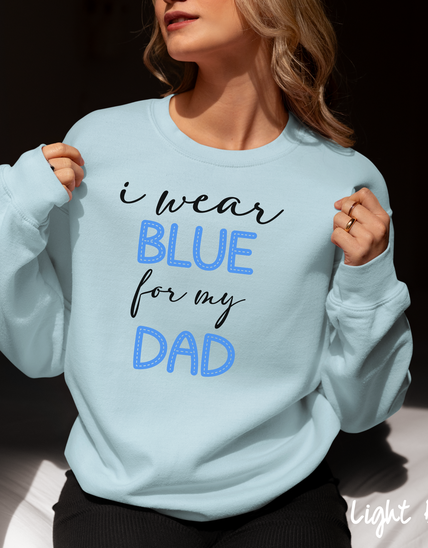 Prostate Cancer Awareness Sweater, I Wear Blue For My Dad Prostate Cancer Sweater, Blue Ribbon, Dad Prostate Cancer, September Cancer Sweater