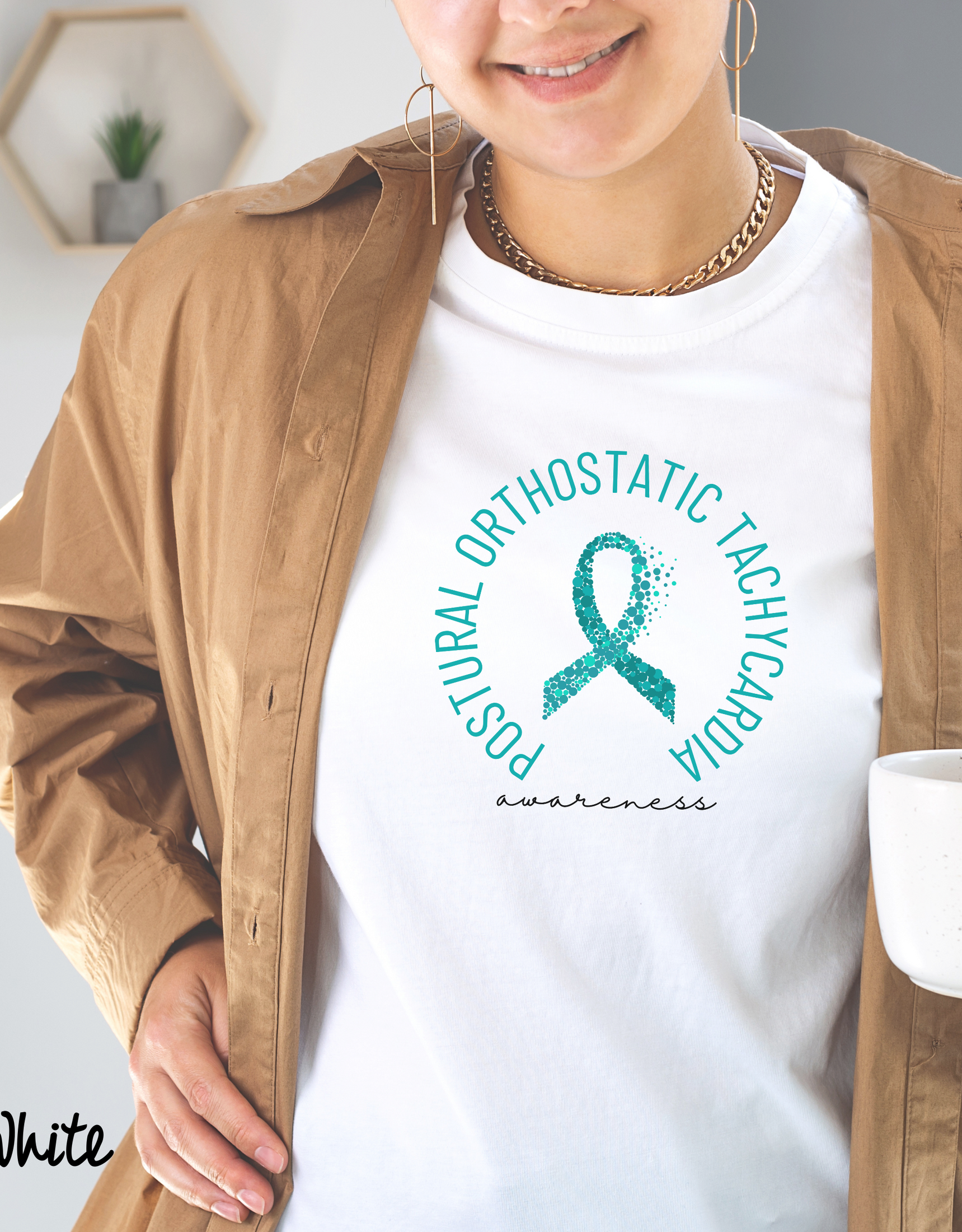 Postural Orthostatic Tachycardia Awareness Shirt, Heart Anatomy Shirt, Teal Awareness Ribbon Shirt, Potsie Shirt