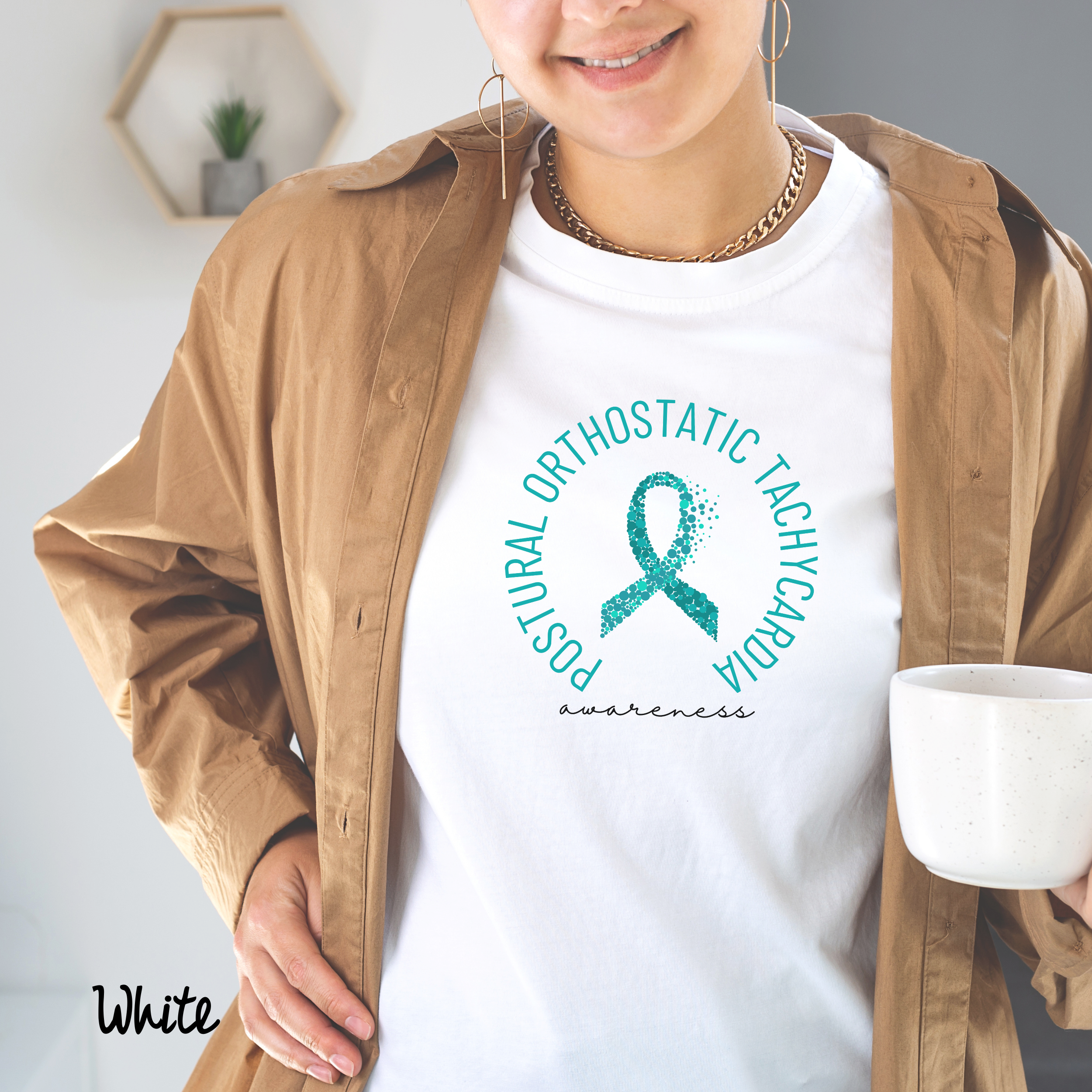 Postural Orthostatic Tachycardia Awareness Shirt, Heart Anatomy Shirt, Teal Awareness Ribbon Shirt, Potsie Shirt