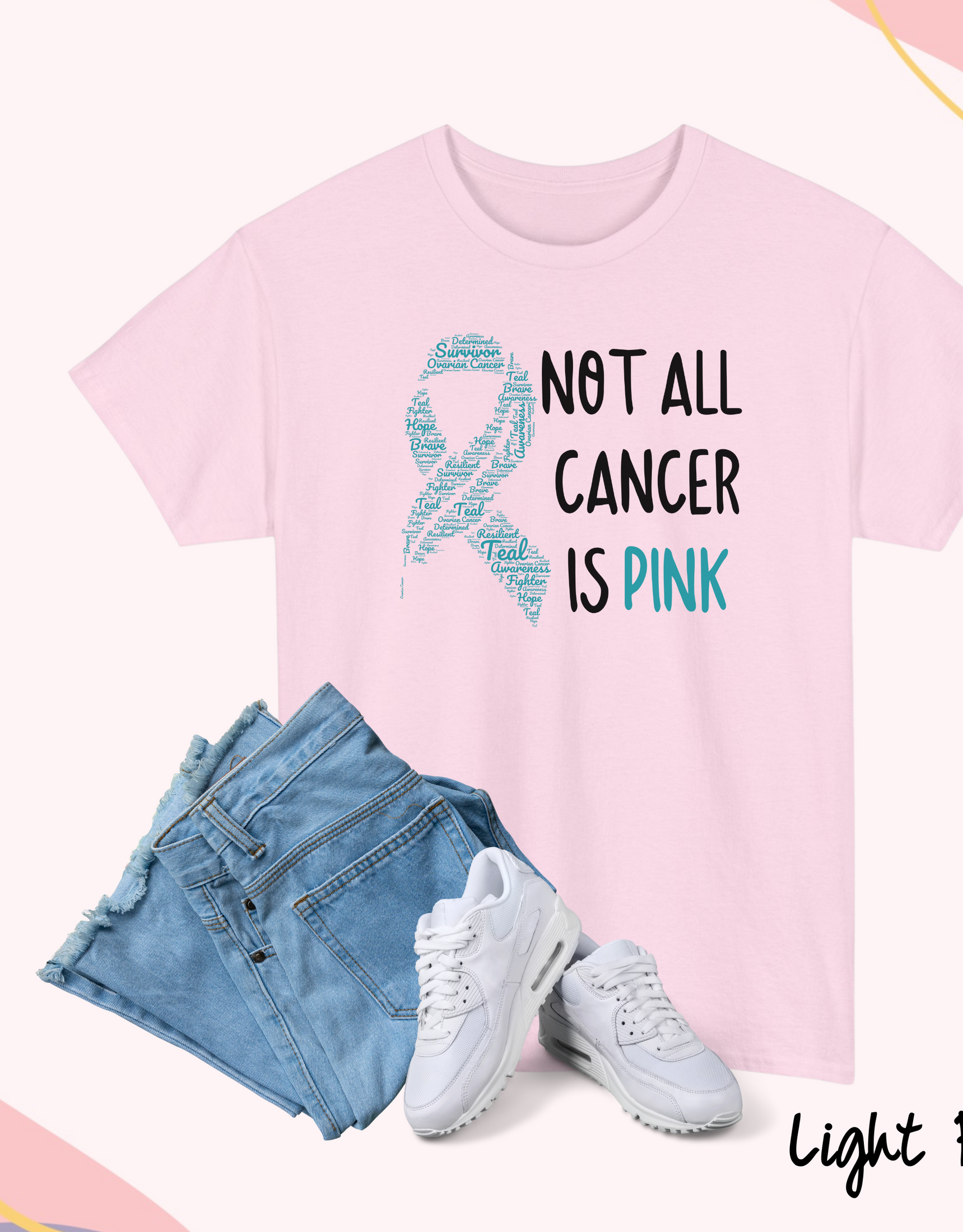 Not All Cancer Is Pink Shirt, Ovarian Cancer Awareness Shirt, Ovarian Cancer Support Shirt, Ovarian Survivor Shirt, Teal Ribbon Shirt