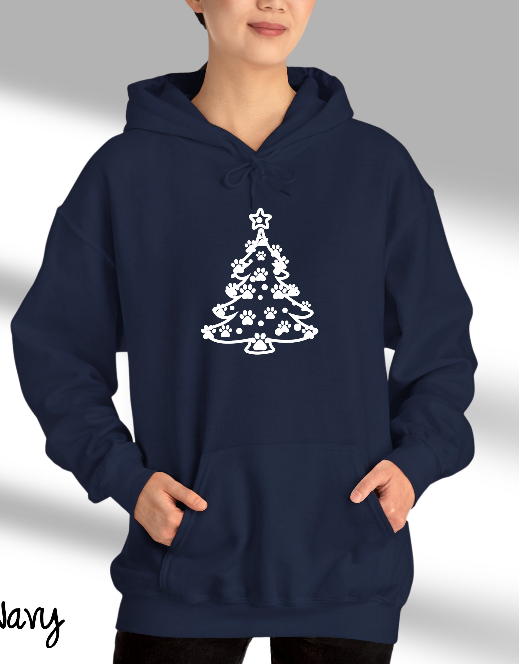 Christmas Paw Tree Women's Hoodie  Festive Party Wear for Holiday Magic