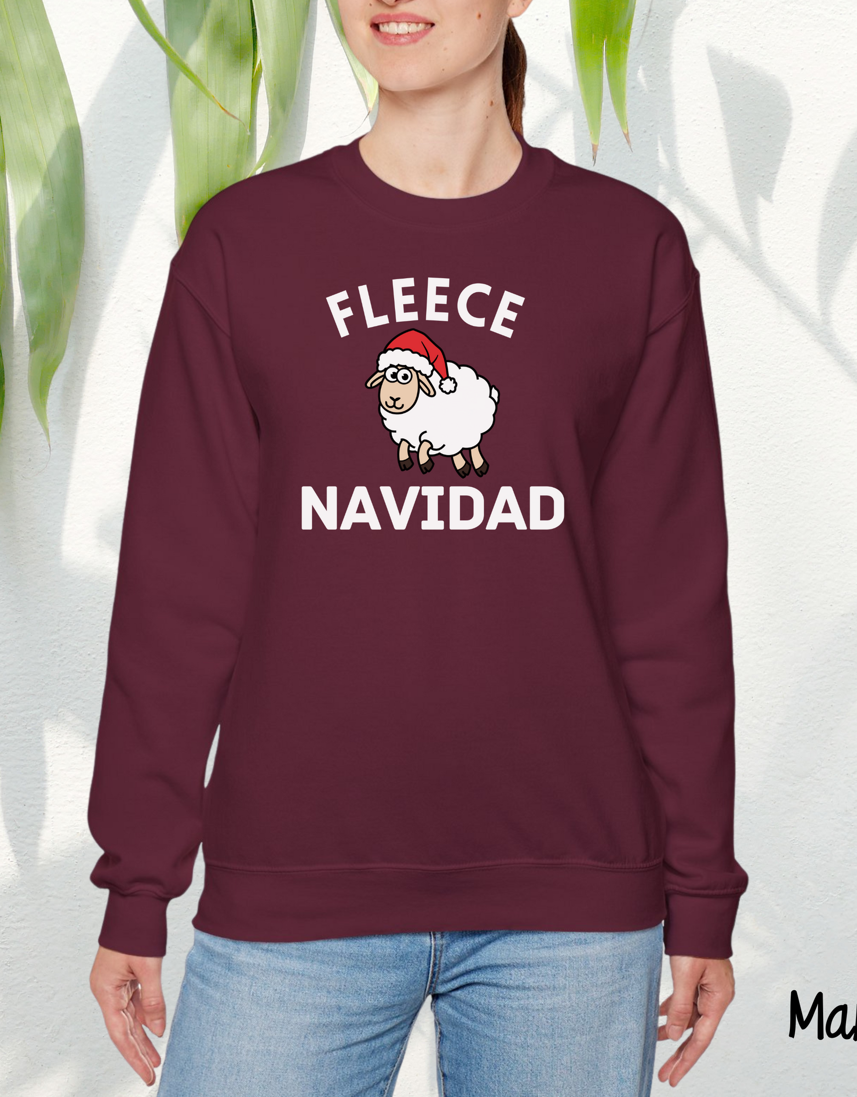 Fleece Navidad Christmas Sweatshirts, Cute Shirt, Woman Sweatshirt, Festive Shirt