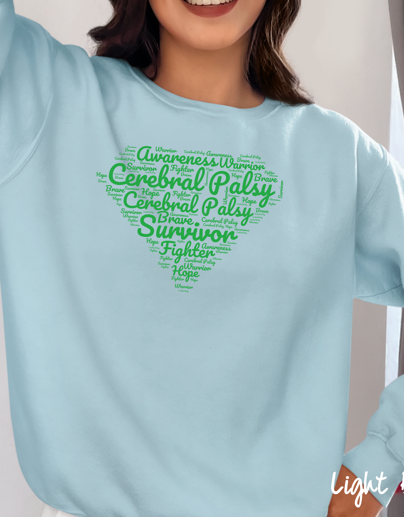 Cerebral Palsy Sweater- Cerebral Palsy Awareness- Green Ribbon Comfort Colors Sweater- CP Awareness- CP Mom Gifts- CP Support