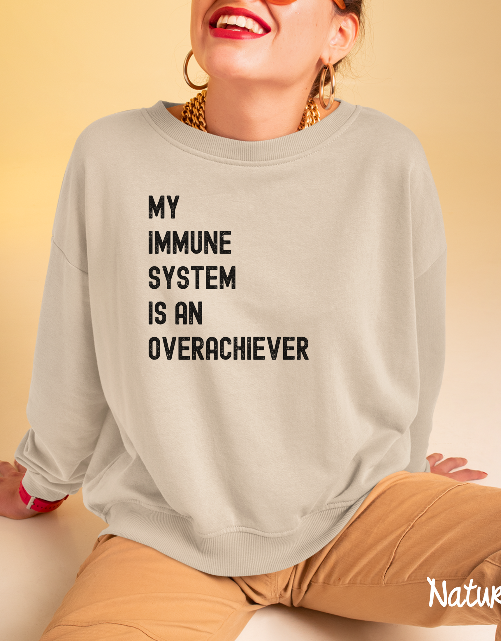 Chronic Illness Sweatshirt, My Immune System Is A Overachiever Sweater, Autoimmune Gift, Lupus Diabetes, Immune System Awareness