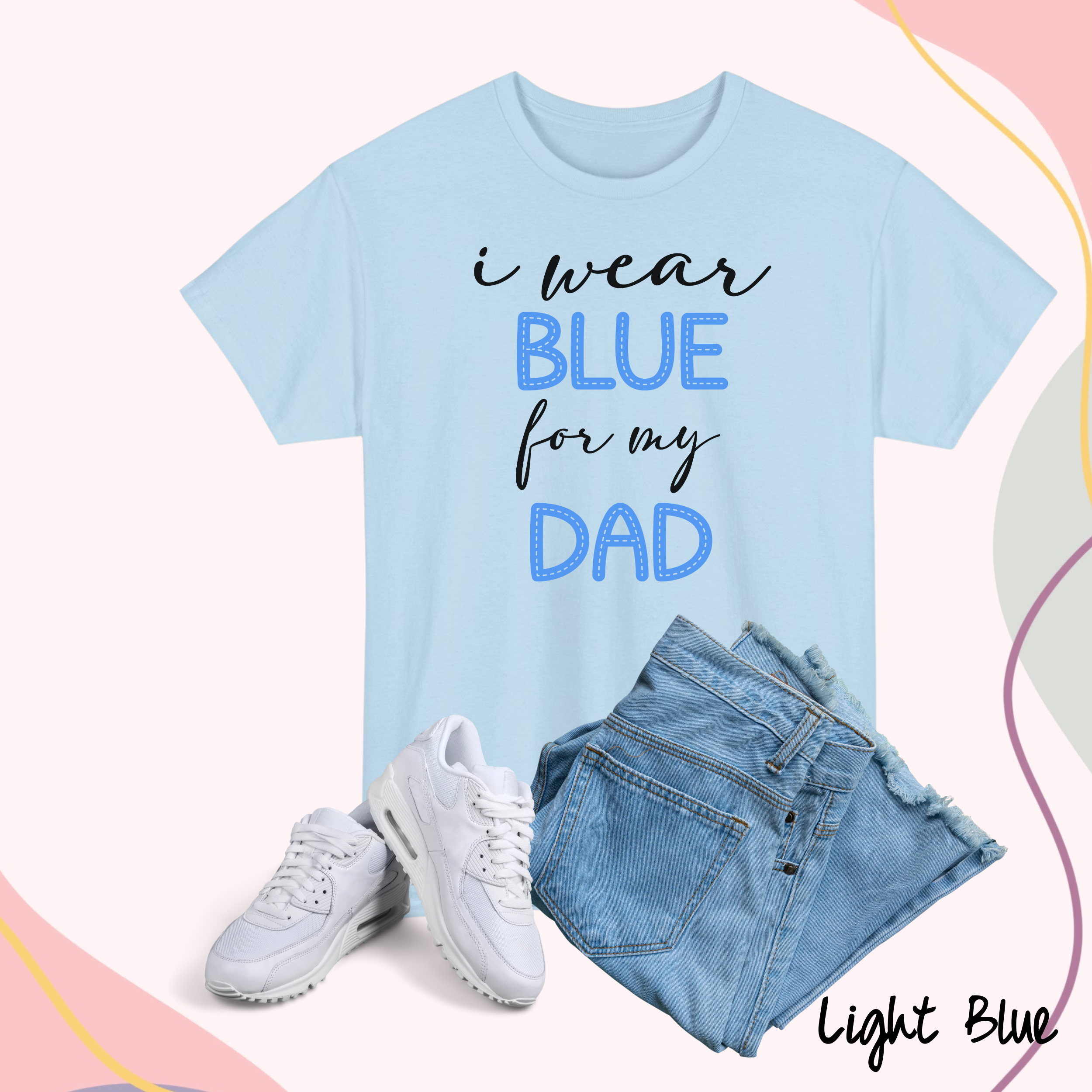 I Wear Blue For My Dad Shirt, Prostate Cancer Month, Prostate Cancer Awareness, Blue Ribbon Shirt, Dad Cancer Shirt, Support Shirt,