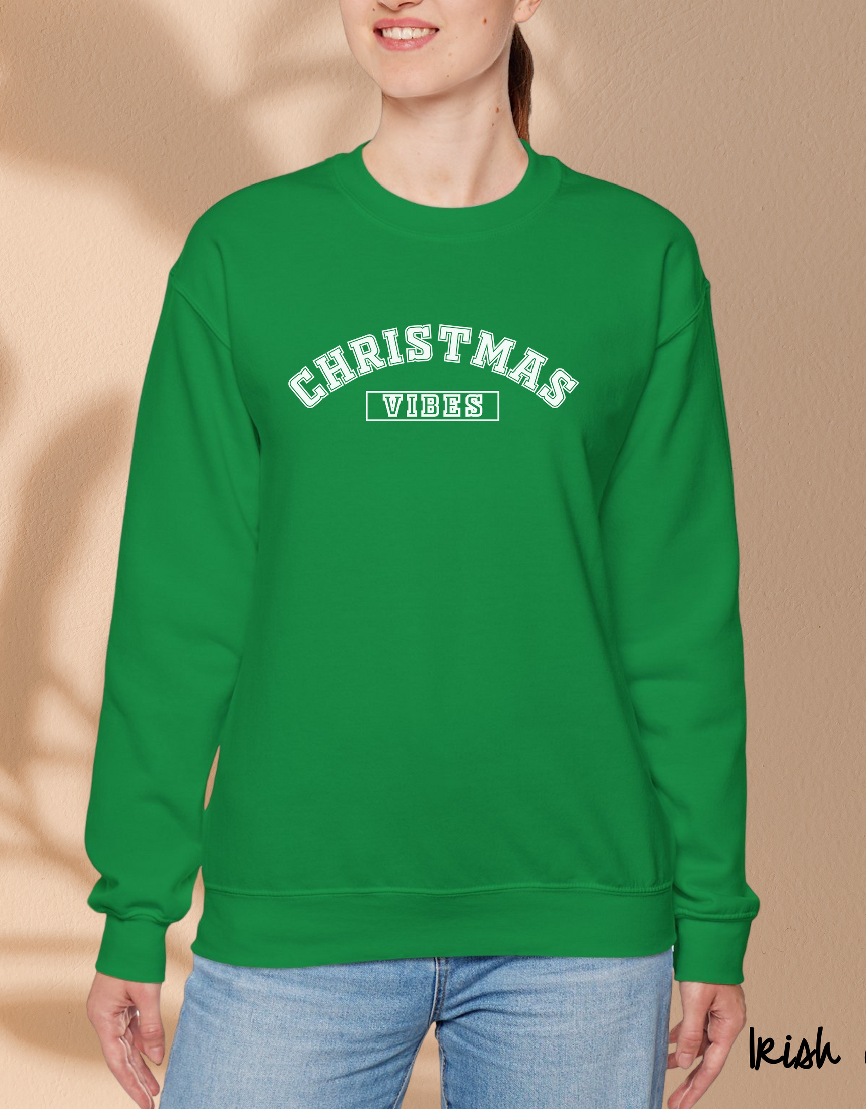 Christmas Vibes Sweatshirt, Womens Christmas Sweatshirt, Holiday Sweater, Cute Christmas Sweatshirt