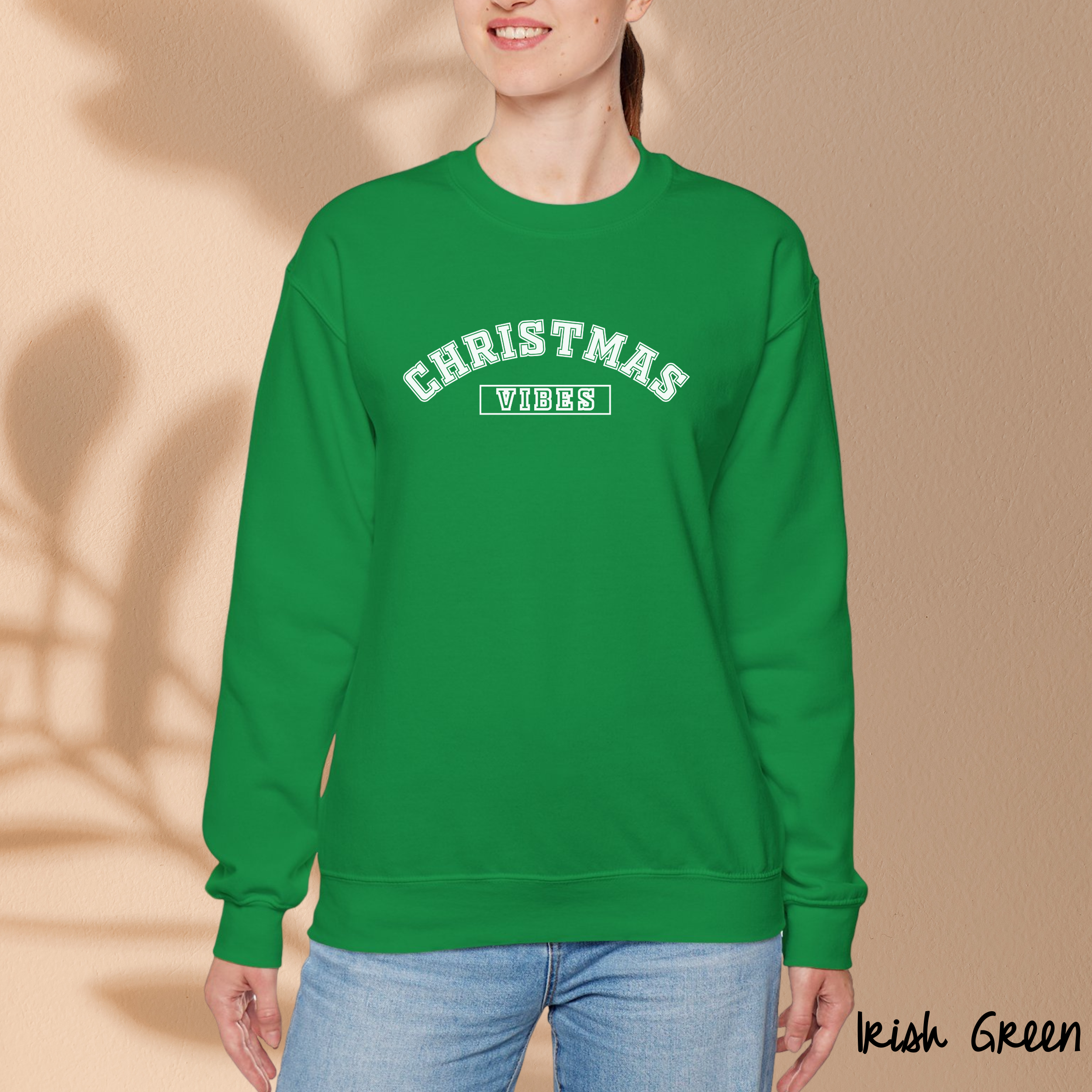 Christmas Vibes Sweatshirt, Womens Christmas Sweatshirt, Holiday Sweater, Cute Christmas Sweatshirt