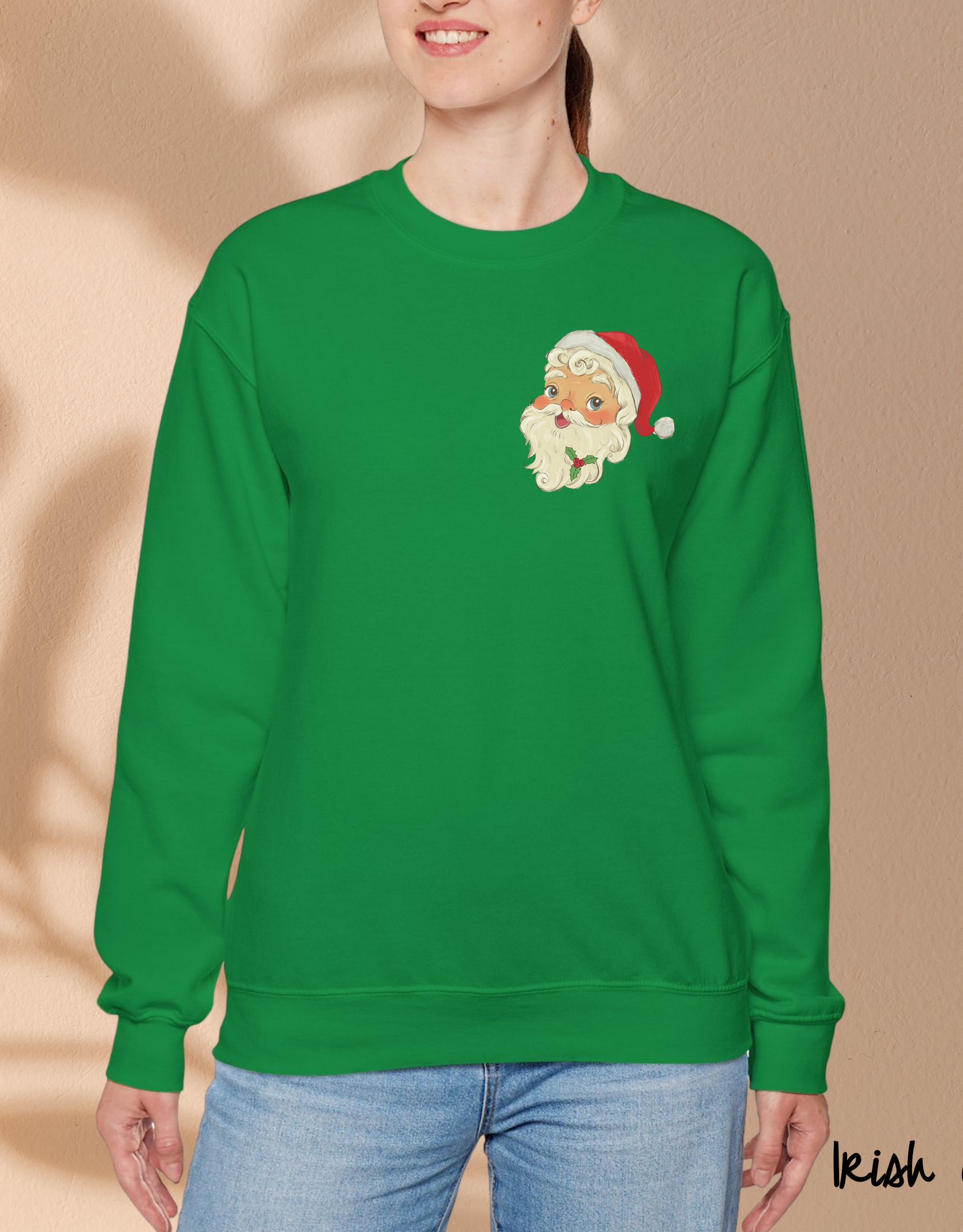 Santa Face Christmas Sweatshirt, Retro Womens Christmas Shirt,  Vintage Santa shirt,  Xmas sweater