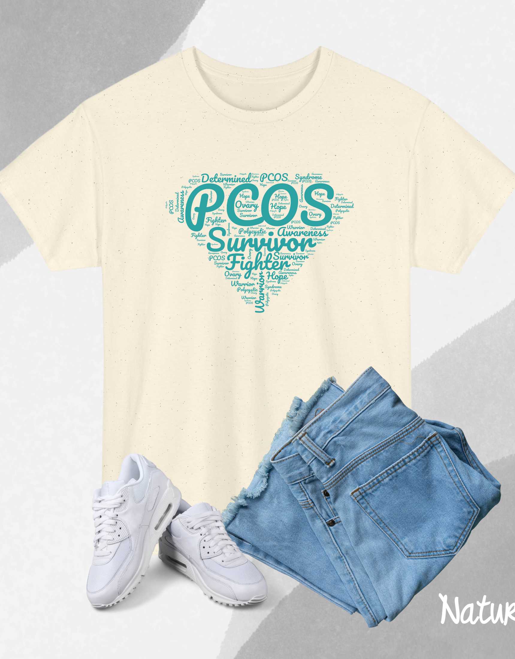 PCOS Awareness Shirt, Fight PCOS Walk Tees, Teal Ribbon Shirts, Matching Family Support Squad