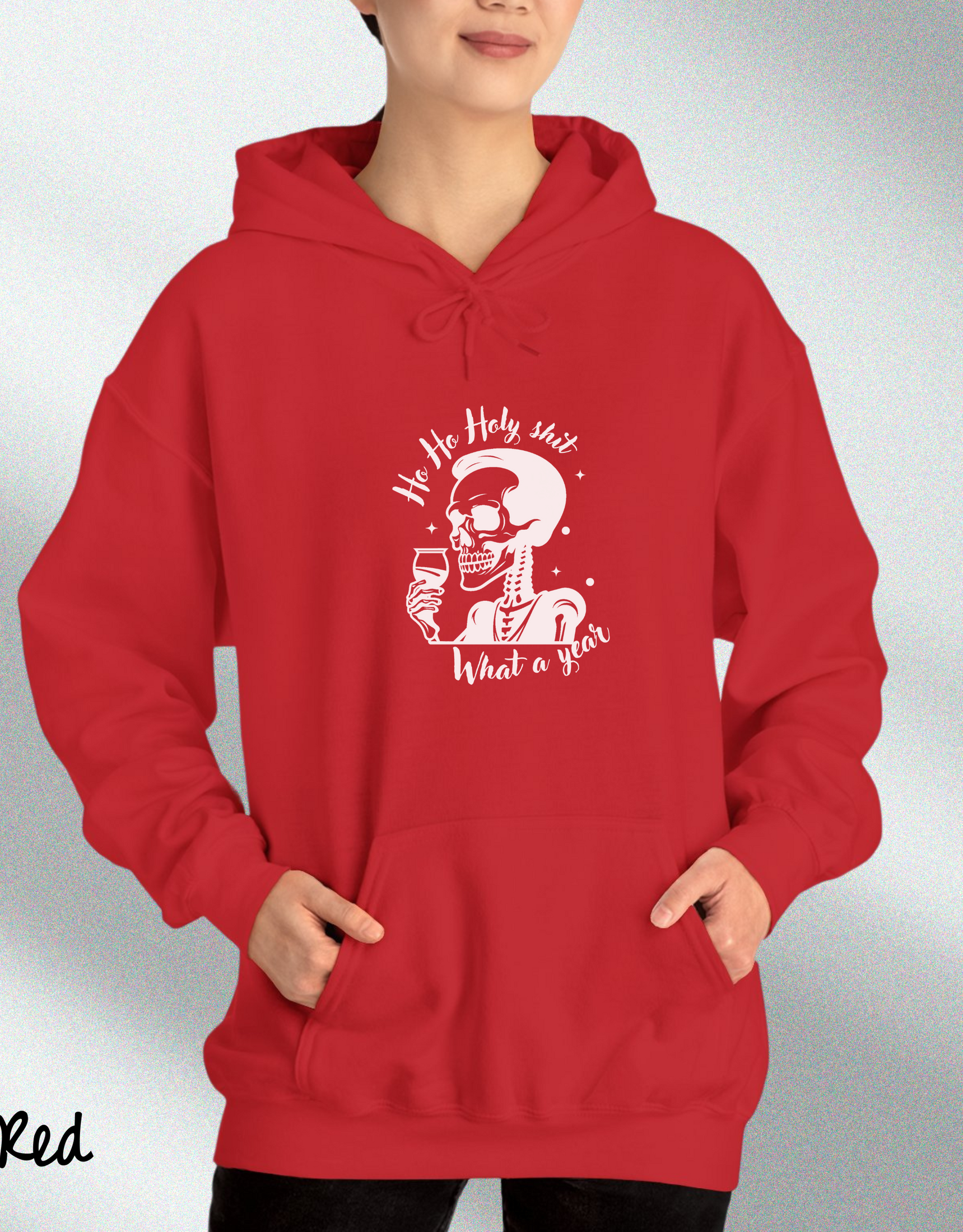 Ho Ho Holy Shit What A year Hoodies, Funny New Year Hoodies, Unisex Hooded Hoodies, Holiday Hoodies