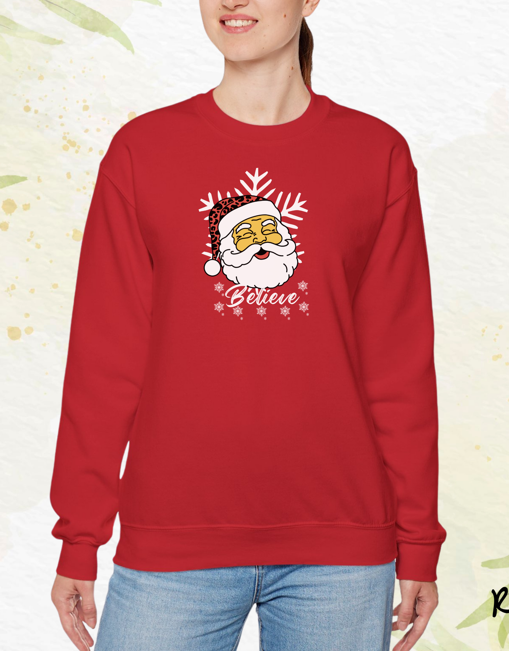 Believe Santa Christmas Sweatshirt, Retro Women Christmas Sweater, Vintage Santa shirt