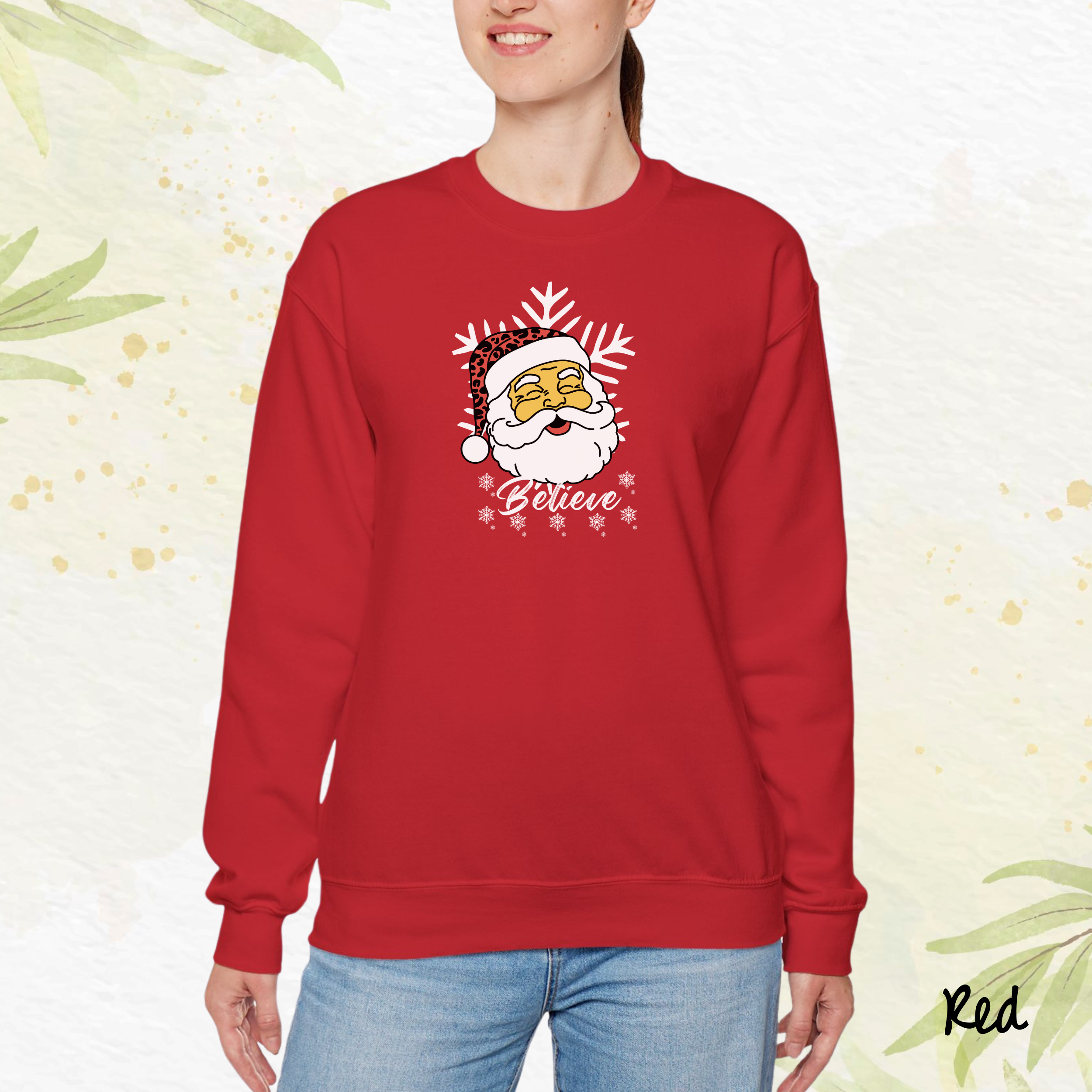 Believe Santa Christmas Sweatshirt, Retro Women Christmas Sweater, Vintage Santa shirt