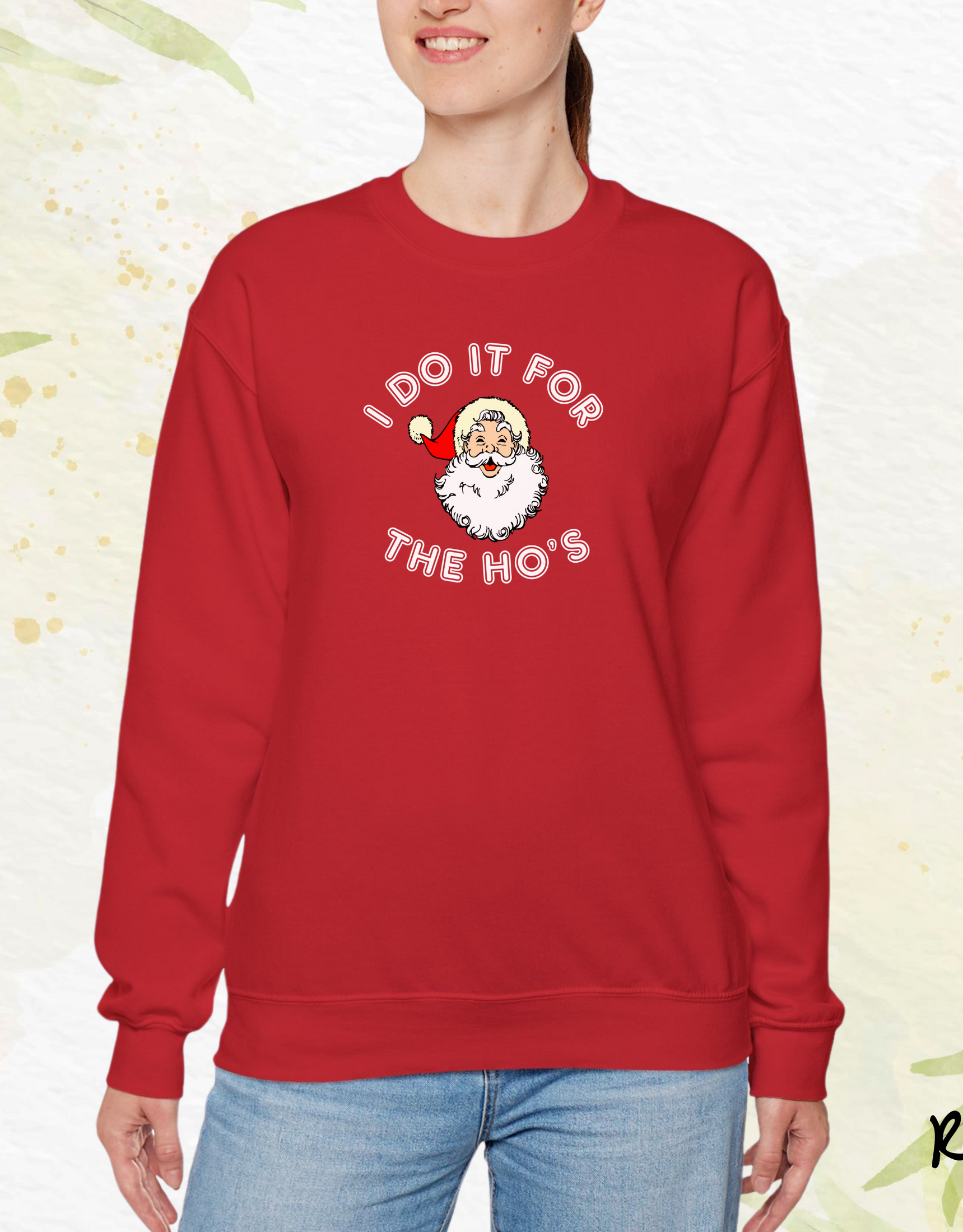 I Do It For The Ho's Funny Santa Sweatshirt, Xmas Santa Sweatshirt, Retro Santa Vibes