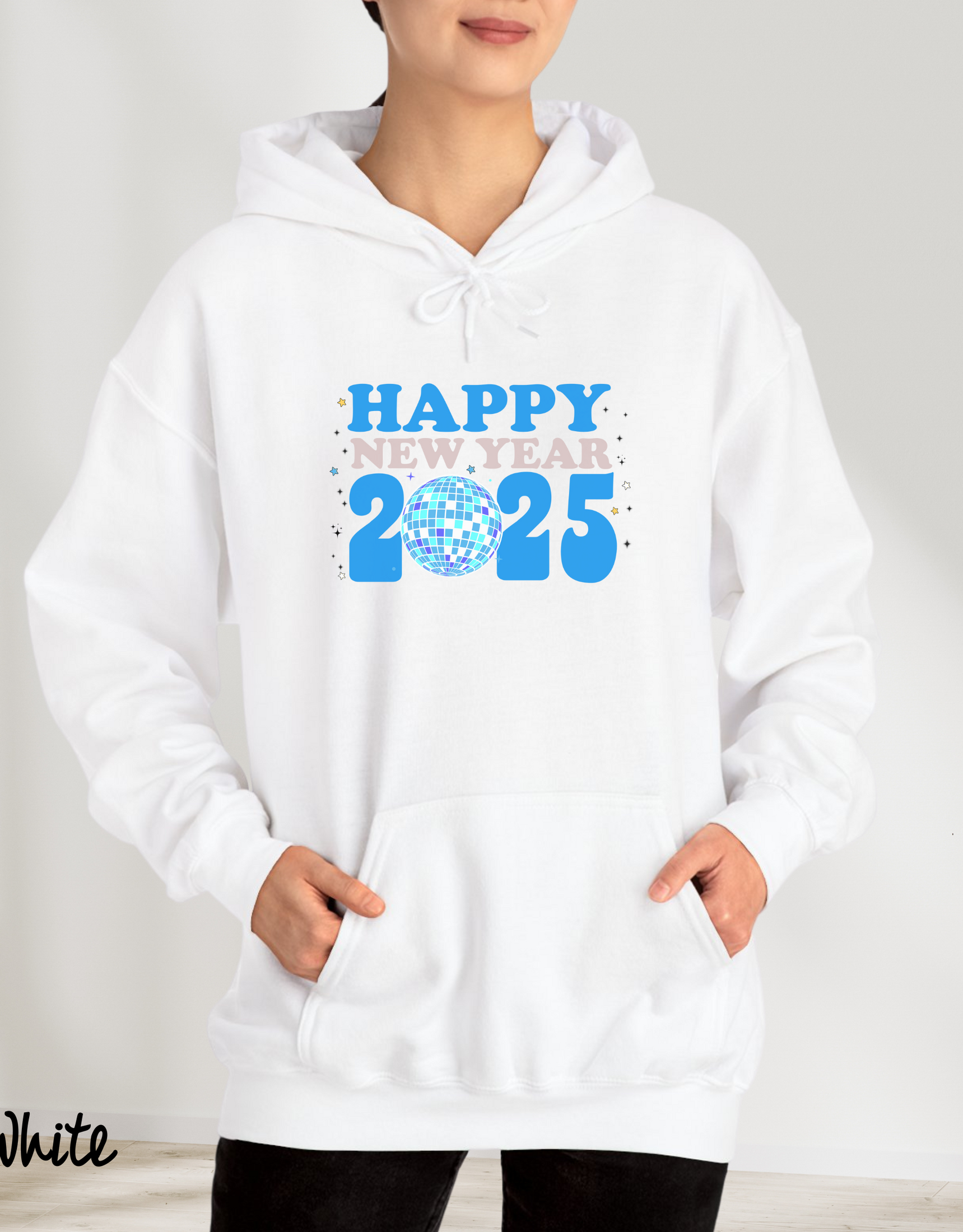 New Year Disco Ball Design Hoodies, Happy New Year Cute Graphics Hoodies, Family New Year Hoodies