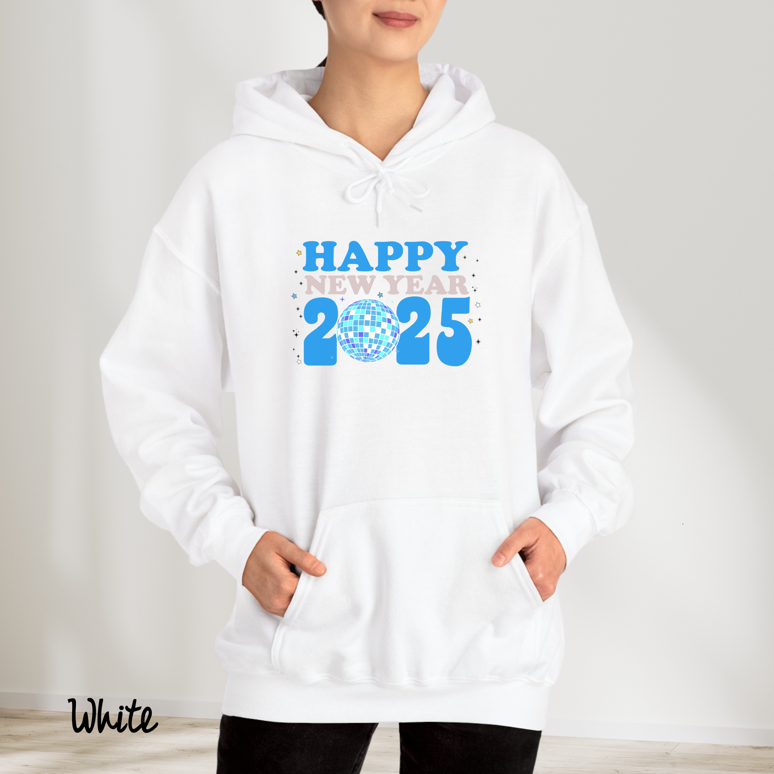 New Year Disco Ball Design Hoodies, Happy New Year Cute Graphics Hoodies, Family New Year Hoodies