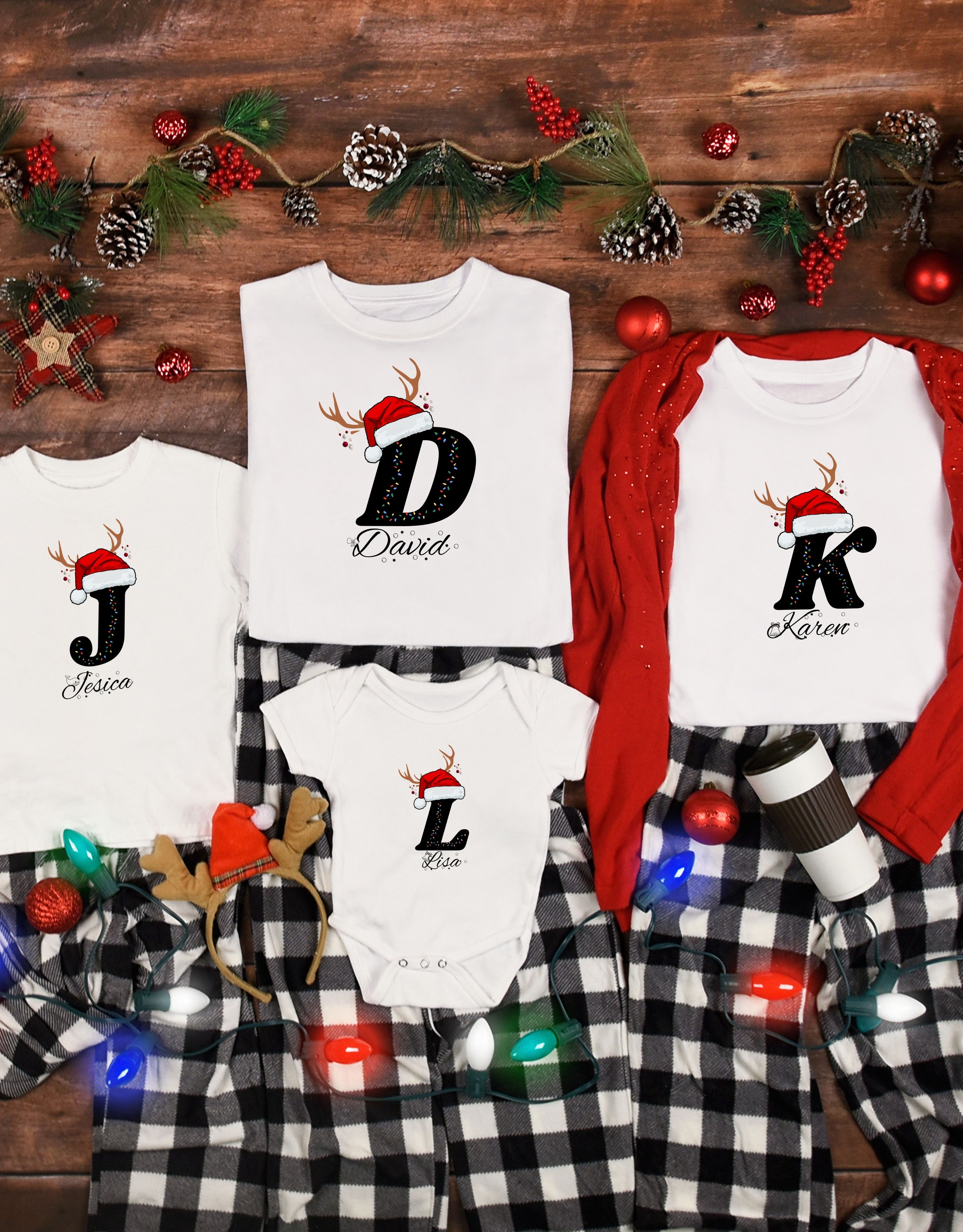 Personalized Christmas Family T-Shirt, Custom Christmas Shirt With Name, Family Christmas Name Shirt