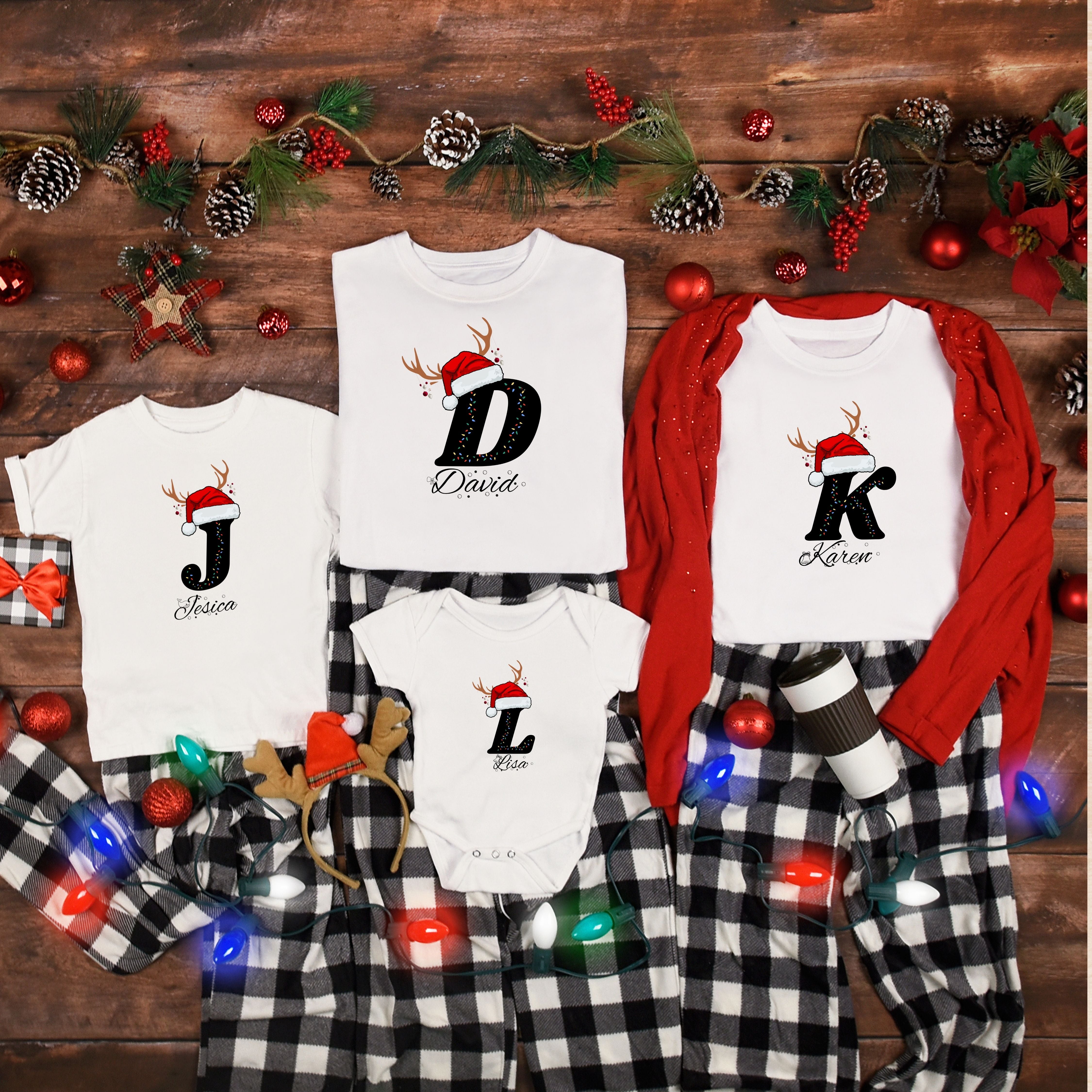 Personalized Christmas Family T-Shirt, Custom Christmas Shirt With Name, Family Christmas Name Shirt