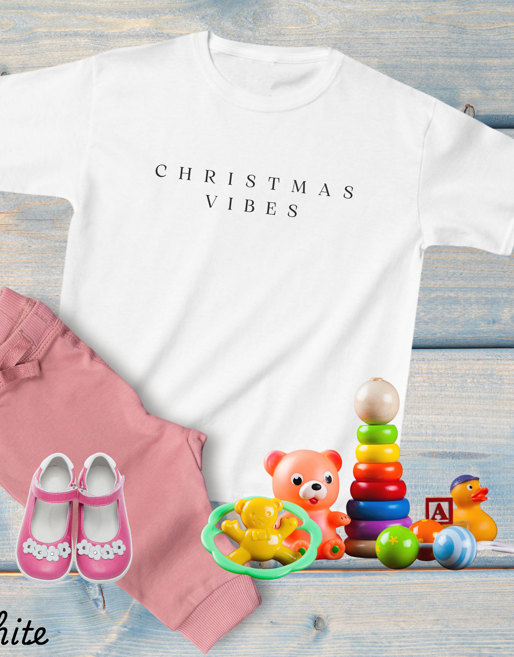 Christmas vibes Tshirts For Kids And Toddlers, Xmas Party Tees, Holiday Tees For Kids