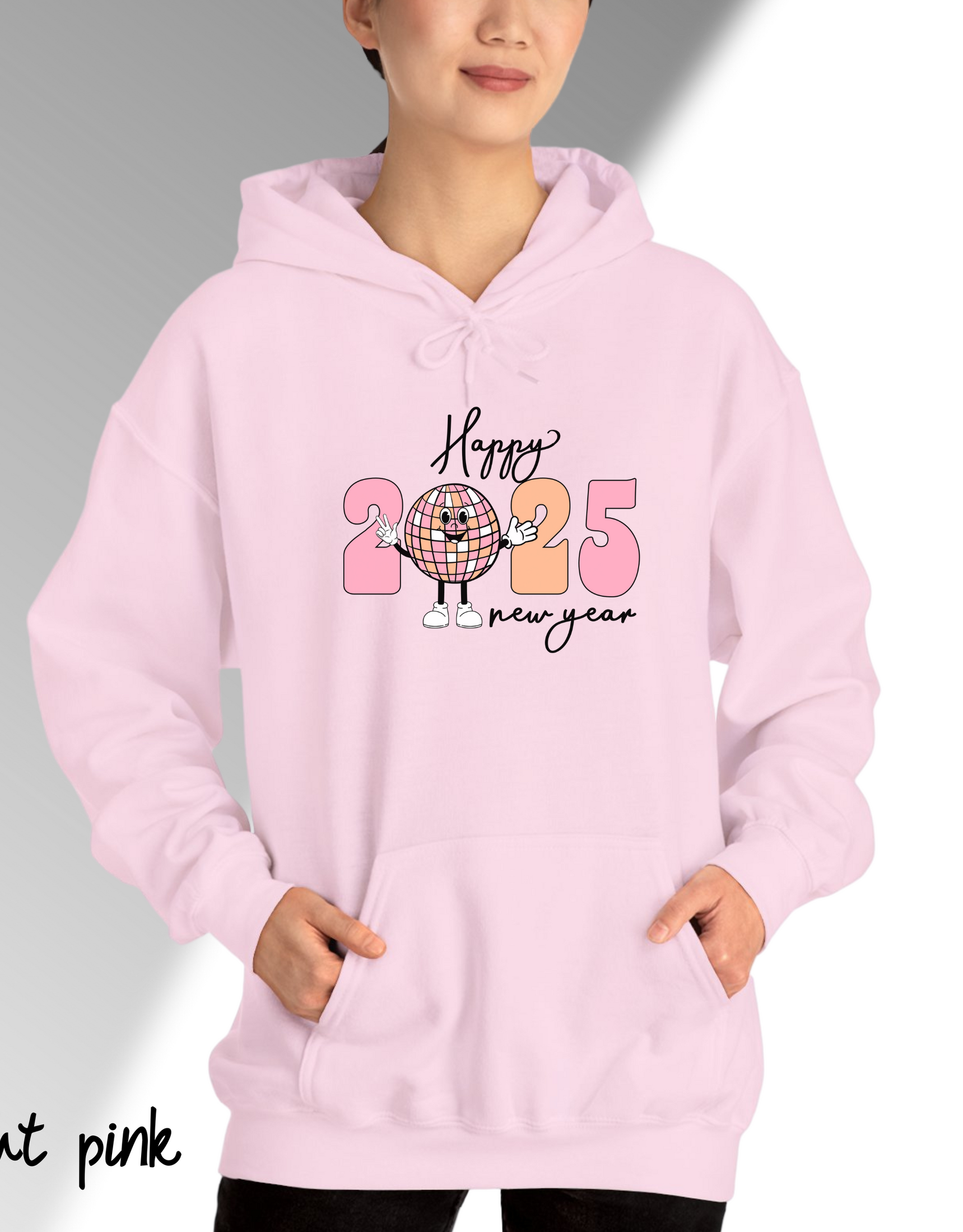 New Year Hoodies Pink Lovers, Happy New Year Disco Ball Hooded Hoodies, Cozy Season Sweatshirts For Women , Gift For Her