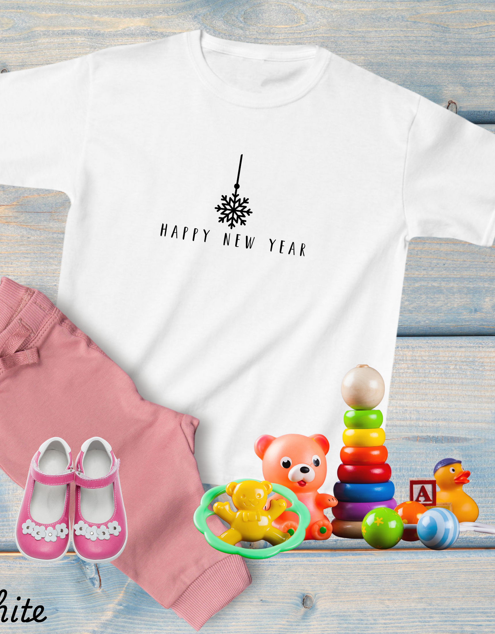 Happy New Year Shirts, Cozy Season Tees For Kids, Simple New Year Outfit, New Year Clothing For Toddlers