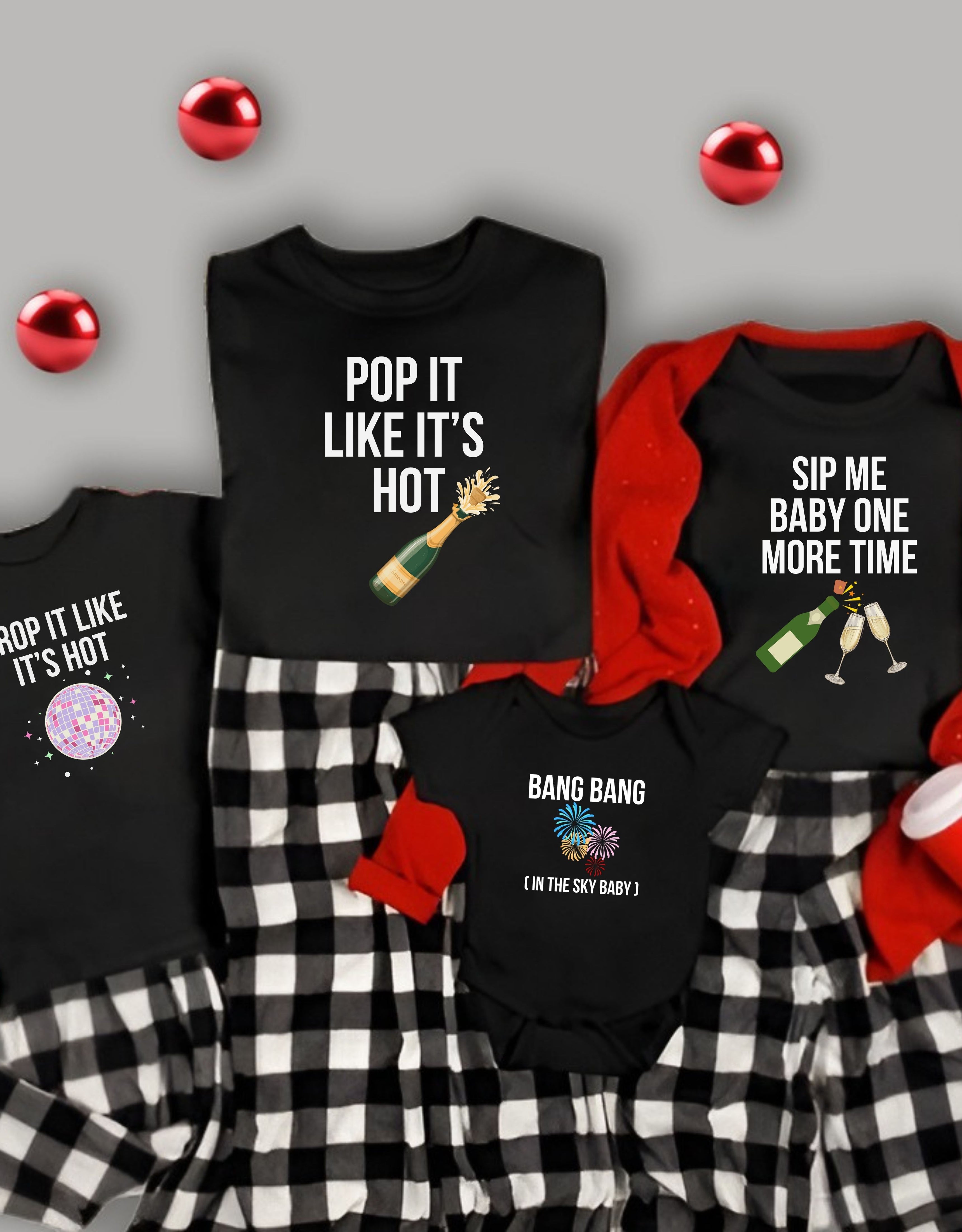 New Year Eve Group Shirts, Matching Family New Year Crew Outfit, Holiday Pajamas, Funny New Year Shirts, New Year Gift