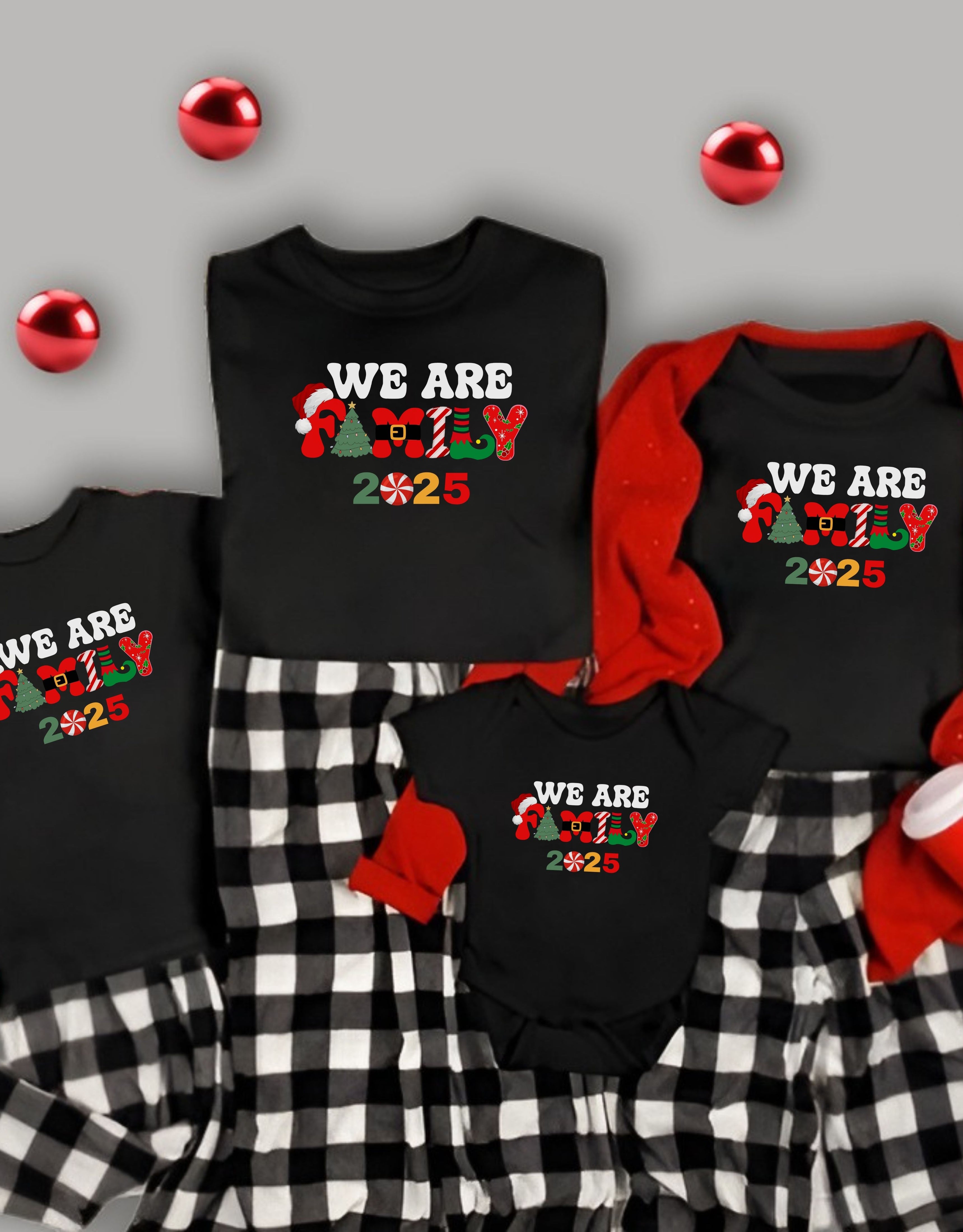 We Are Family Christmas Shirt, Matching Christmas Tee, Christmas Pajamas, Xmas Party Outfit