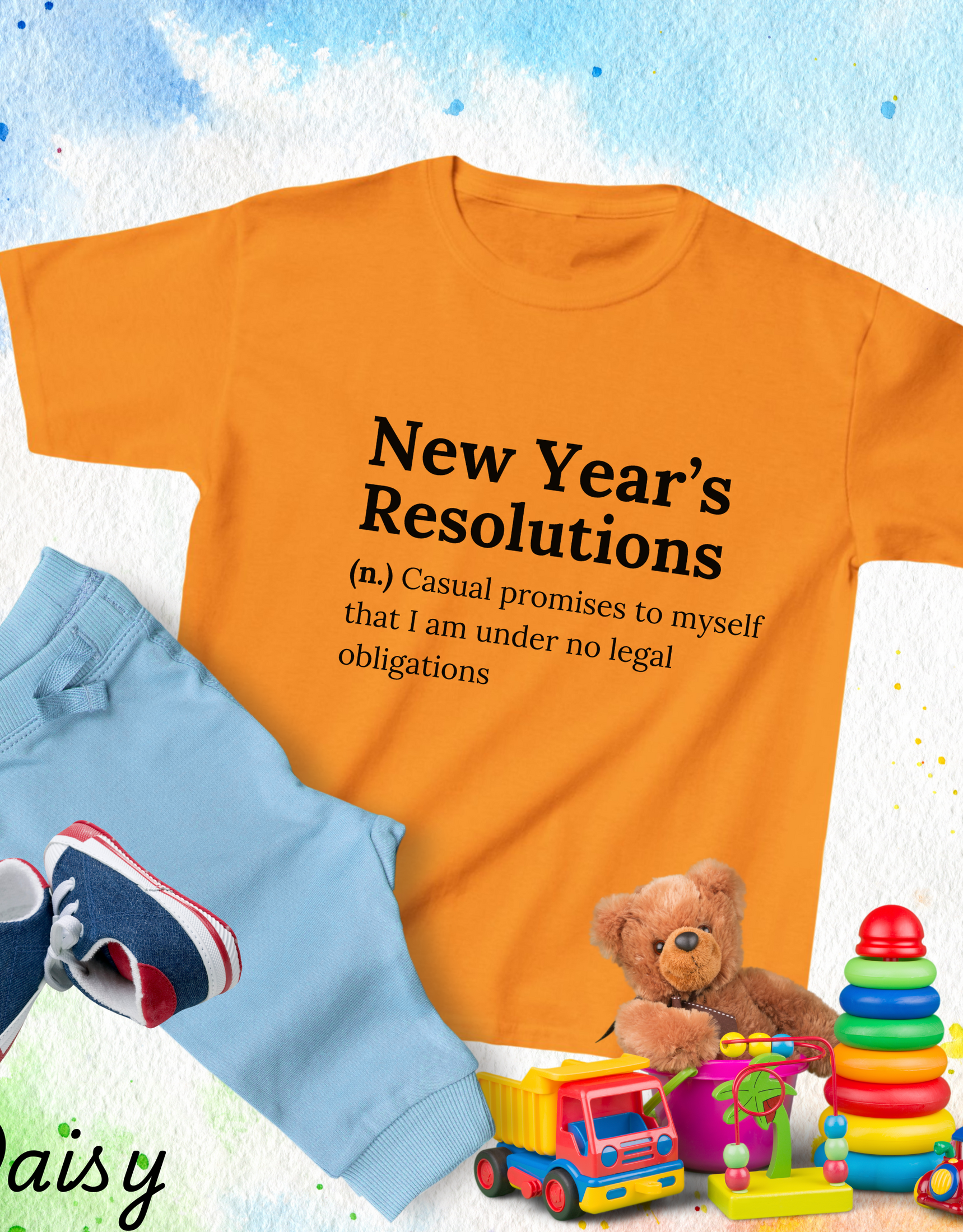 NY Resolutions Shirts For Girls, New Promises Tees Of New Year, Kids's Clothing, Matching Tees For New Year