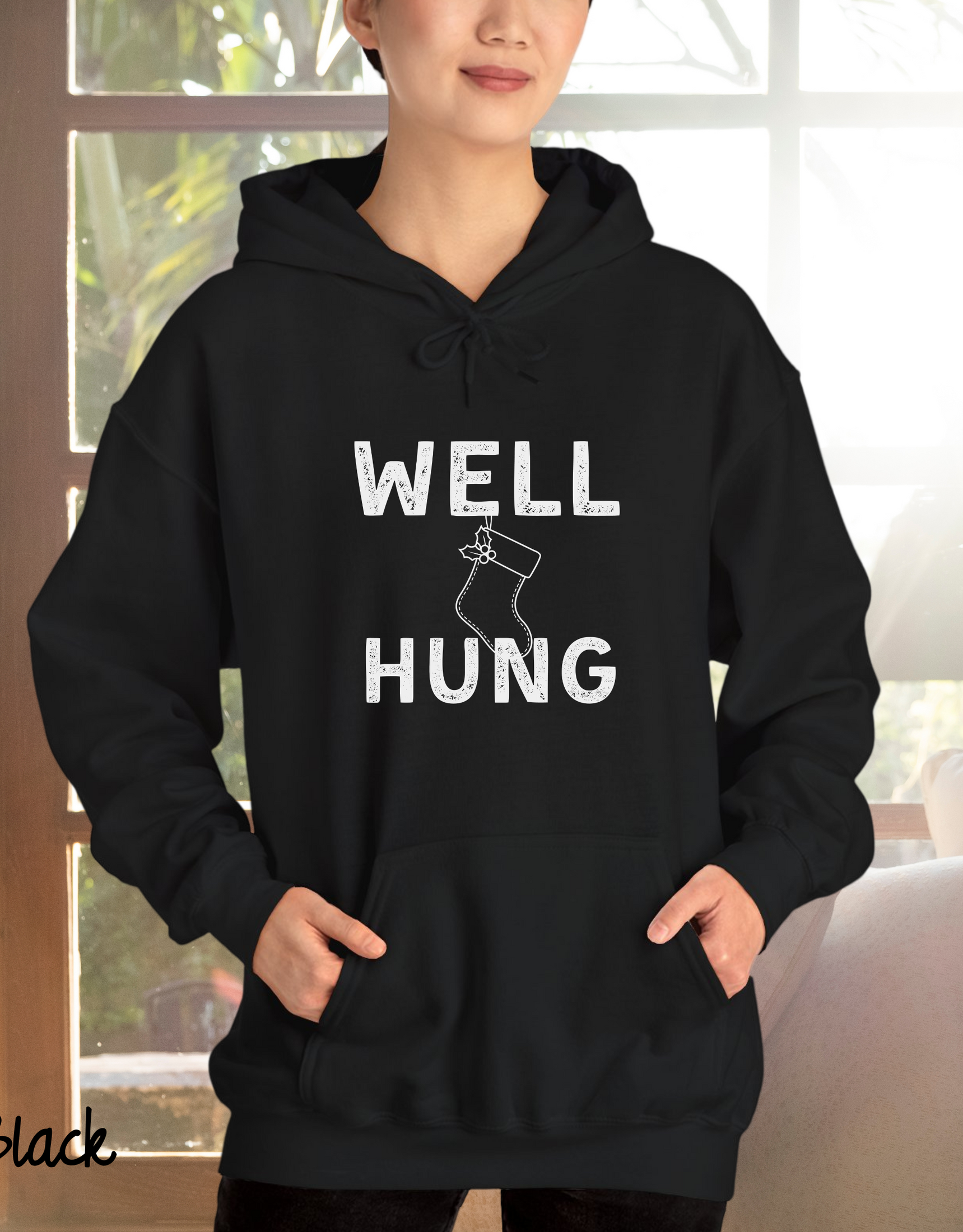 Well Hung  Christmas Hoodie, Santa Hoodie, Holiday Hoodie, Vacation Hoodie, Xmas Gift