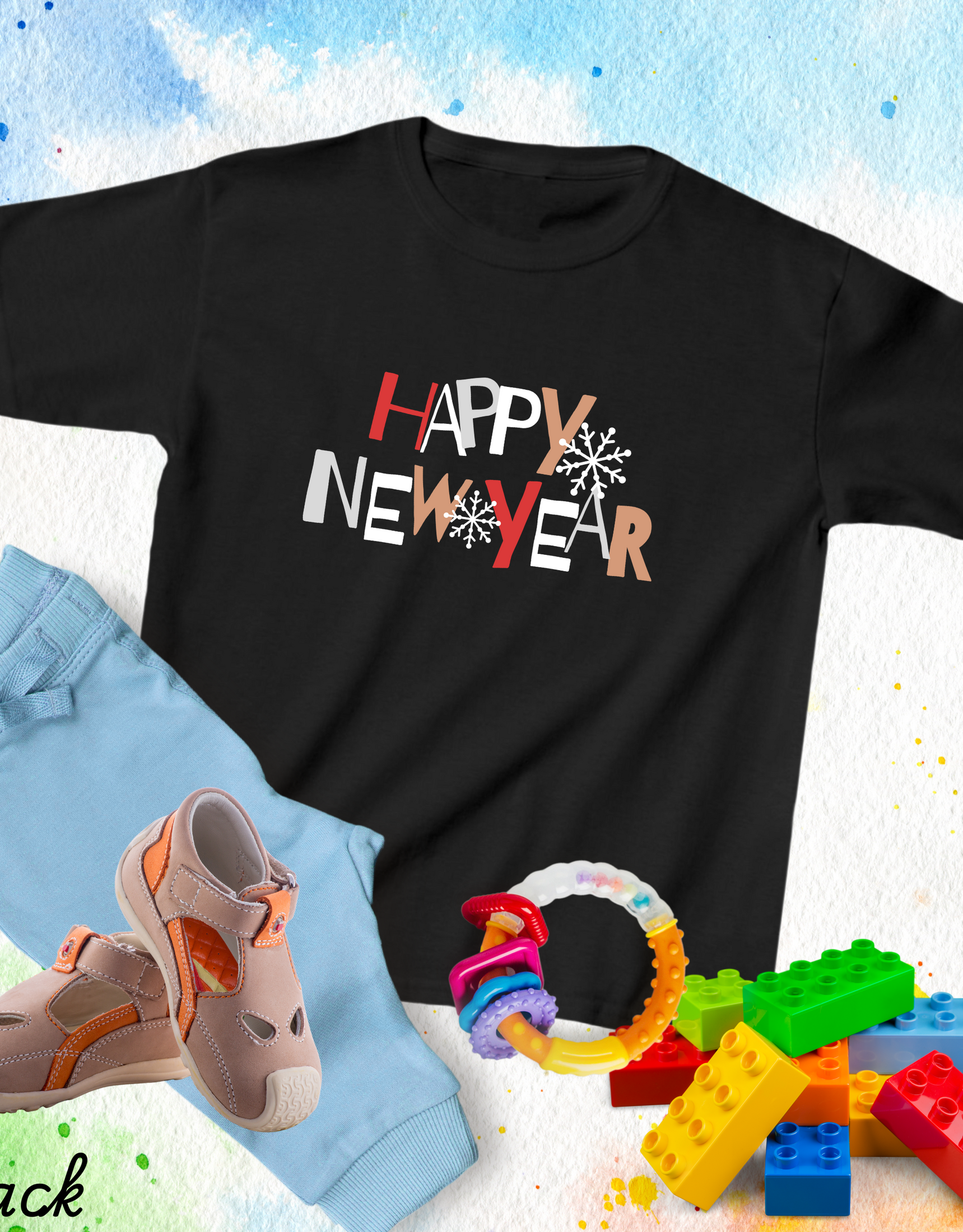 Christmas and New Year T-Shirts, Cute happy New Year Tees For Kids, Colorful New Year shirts