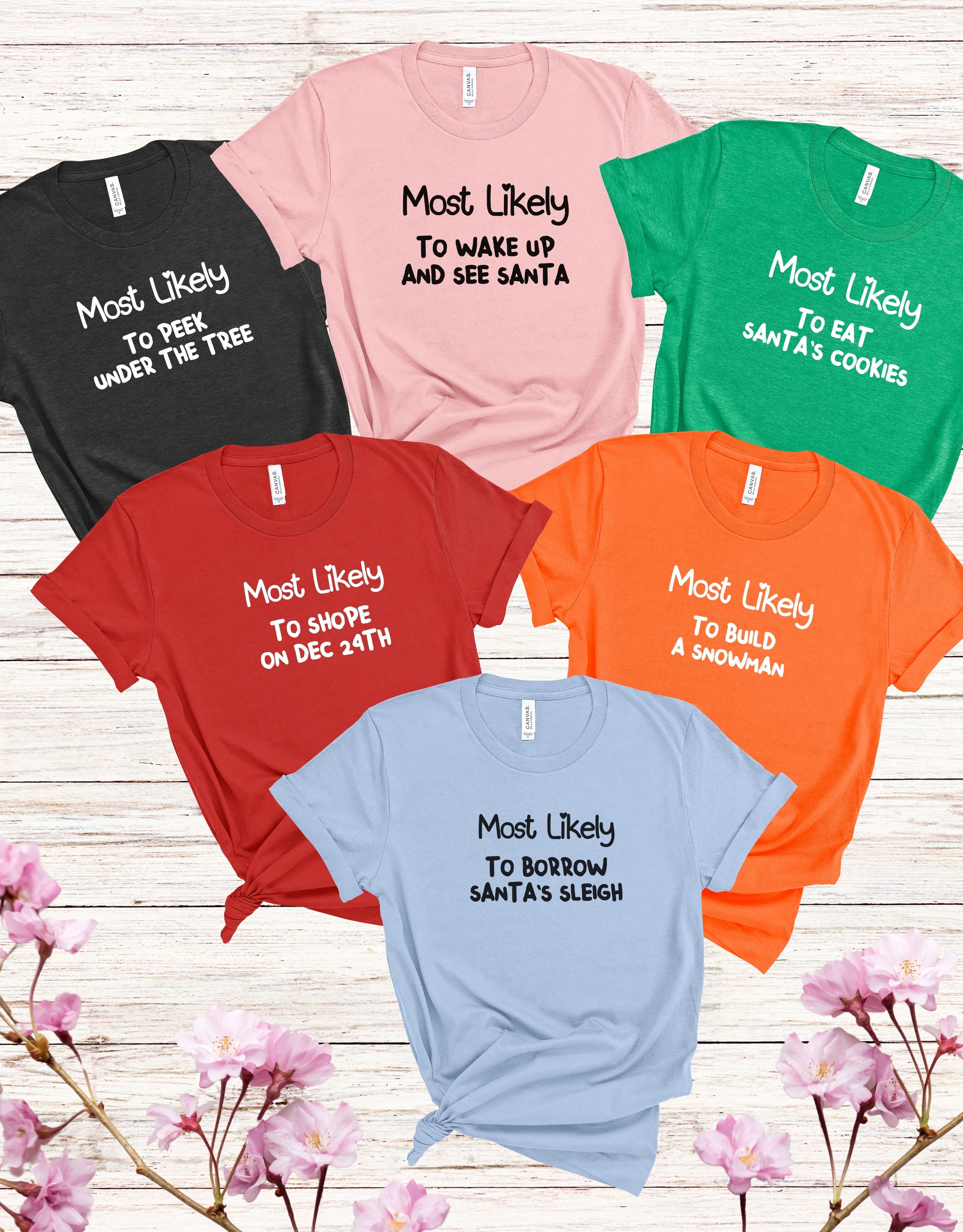 Most Likely to Christmas Shirts, Matching Family Christmas Shirts, Funny Christmas 2025 Party Tees