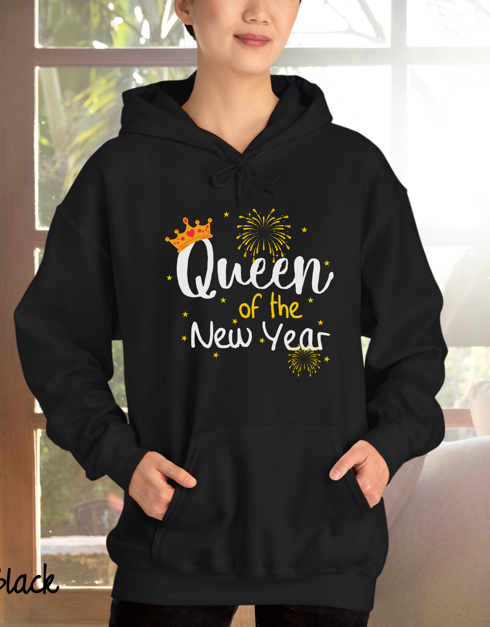 Queen Of The New Year Hoodies, Friends New Year Eve Hoodies, Queen of 2025 Hoodies, New Year Outfit