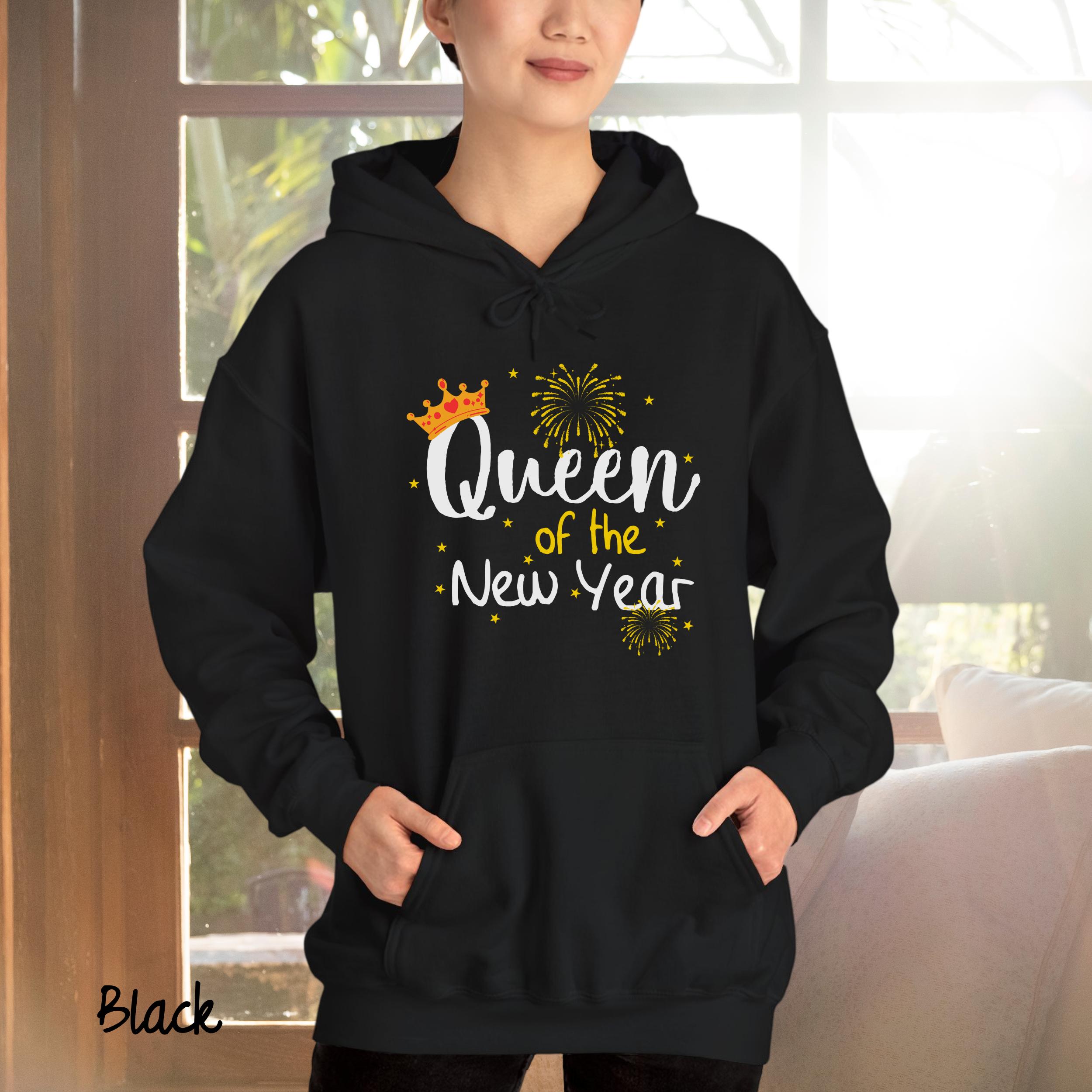 Queen Of The New Year Hoodies, Friends New Year Eve Hoodies, Queen of 2025 Hoodies, New Year Outfit