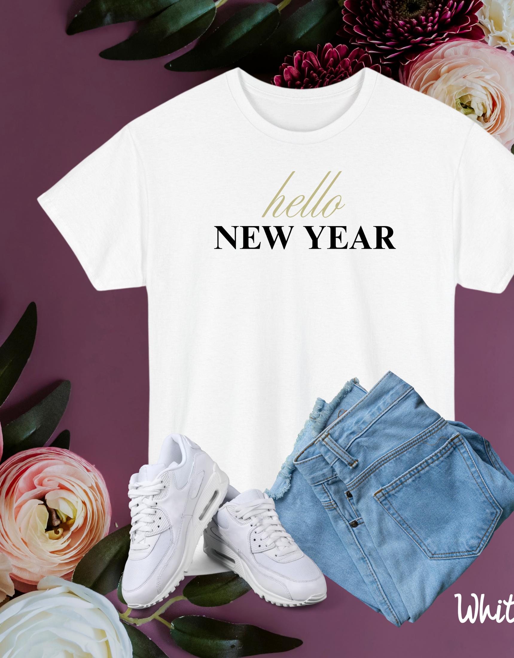 Hello New Year Half Sleeves shirts, Hello 2025 Tees, New Year Clothing