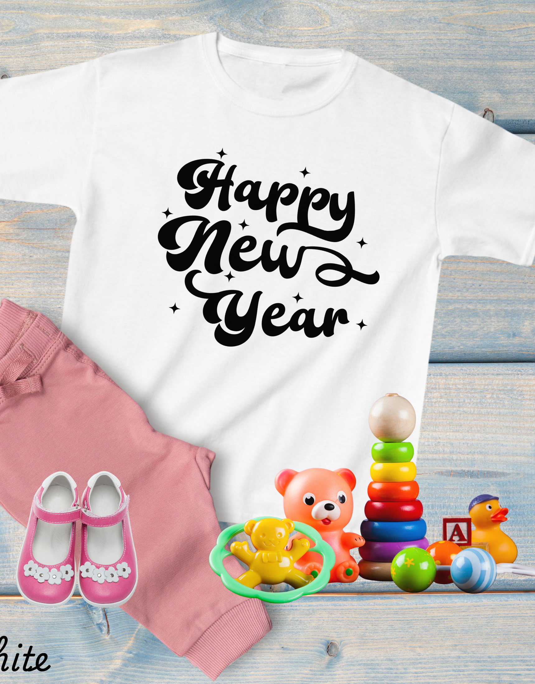 Happy New Year Half Sleeves Shirts, Beautiful Shirt For Girls, Gift For Kids On New Year, NY Outfit