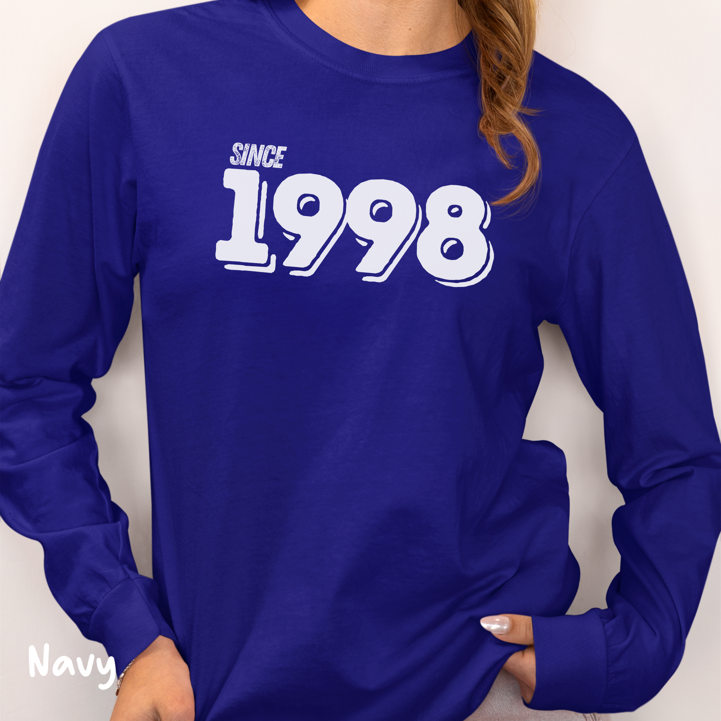 1998 Birthday Year Number Sweatshirt for Women, Women's 27th Birthday Sweater, Birthday Gift, Born in 1998 Sweater, 27th in 2025 Sweater For Her