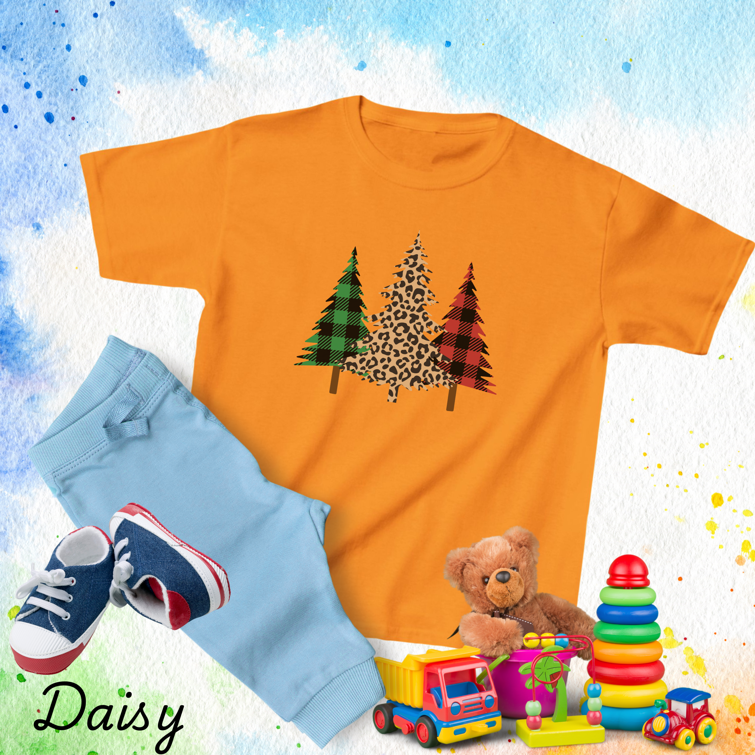 Graphic Trees Christmas Tees, Toddler Shirts, Kids Wear, Joyful Tshirts For KIds, Cute Tees