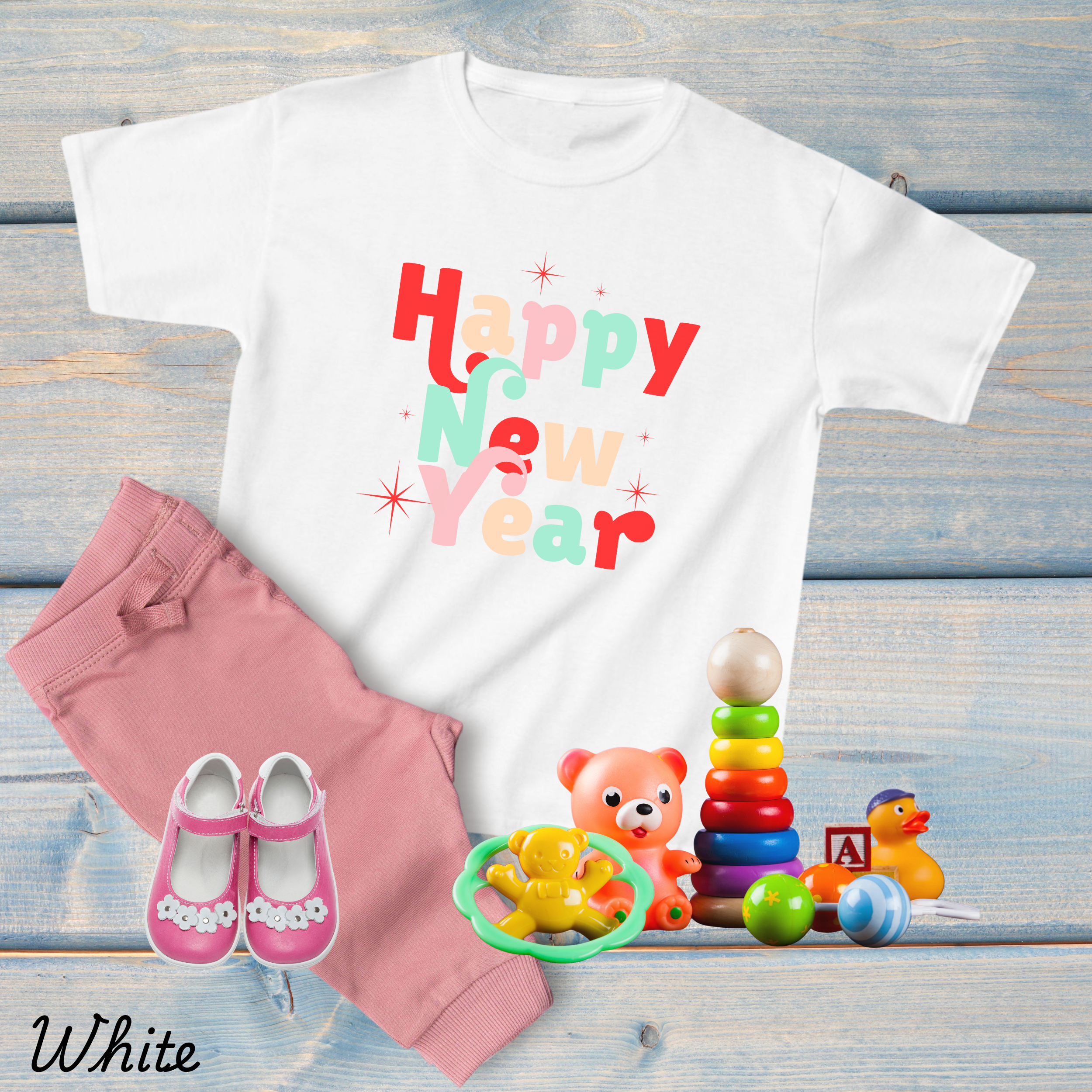 Cute Happy New Year Shirts, Comfort Colors Tees For Girls, New Year Half Sleeves Shirts For Toddlers and Kids