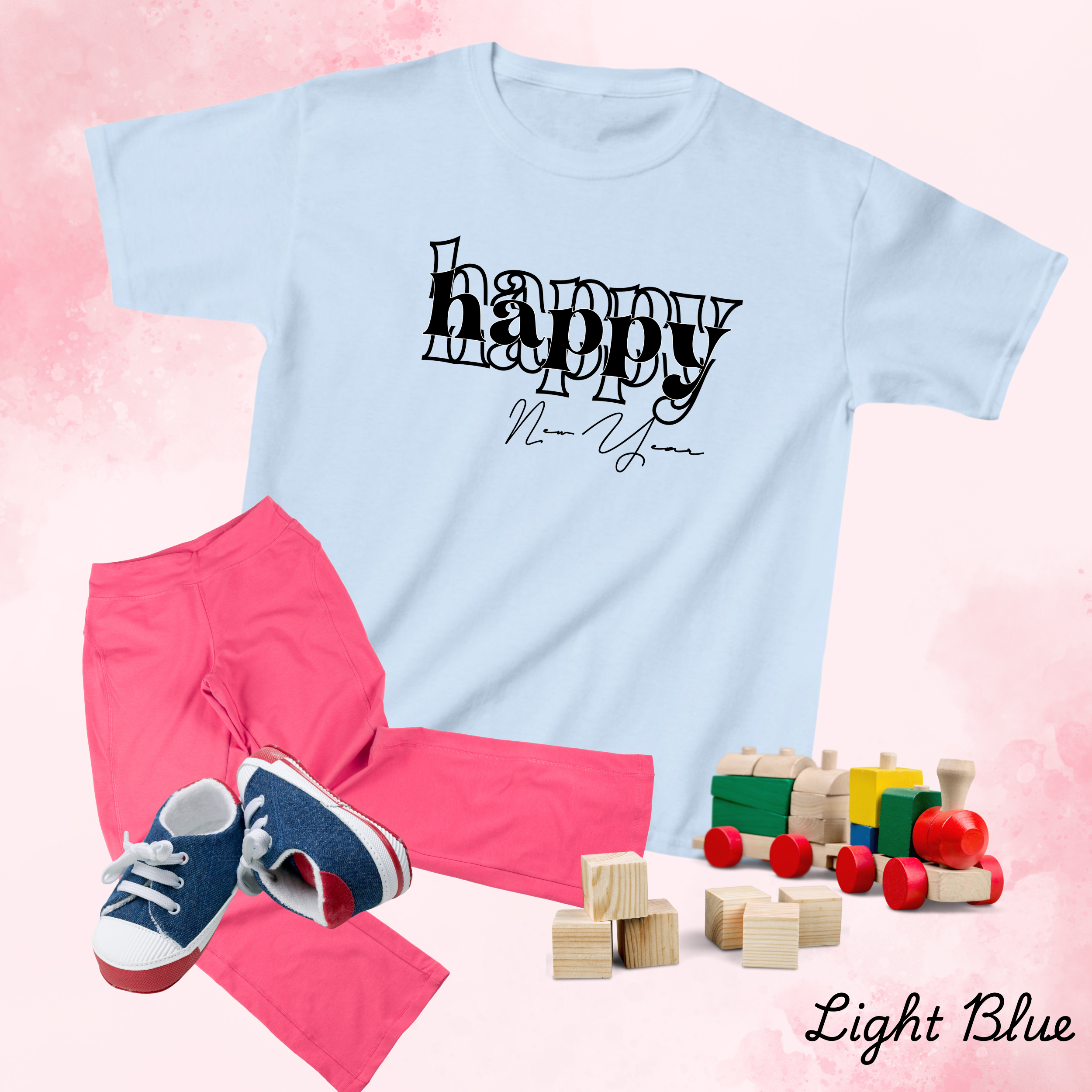 Retro Happy New Year Shirts for Toddlers, Comfort Colors Tees For New Year, Family Matching Tees NY