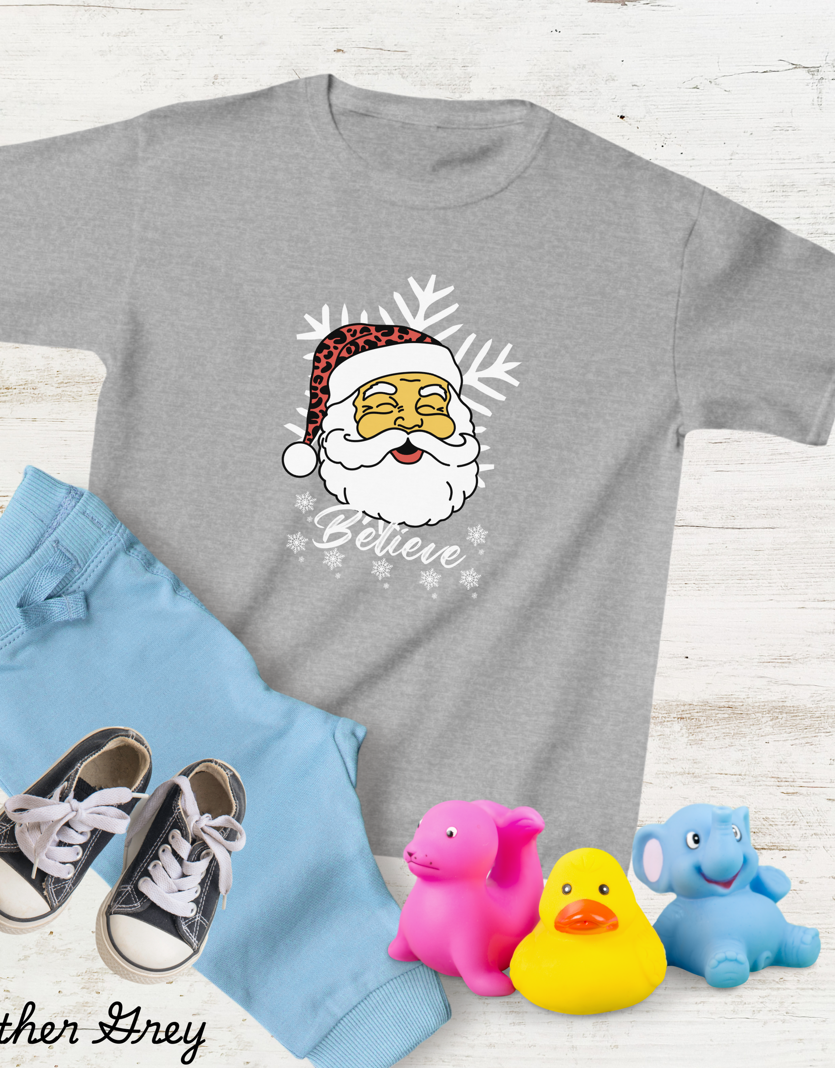 Santa Face Christmas Shirts, Santa Believe Shirt For Kids And Toddlers, Christmas Gift