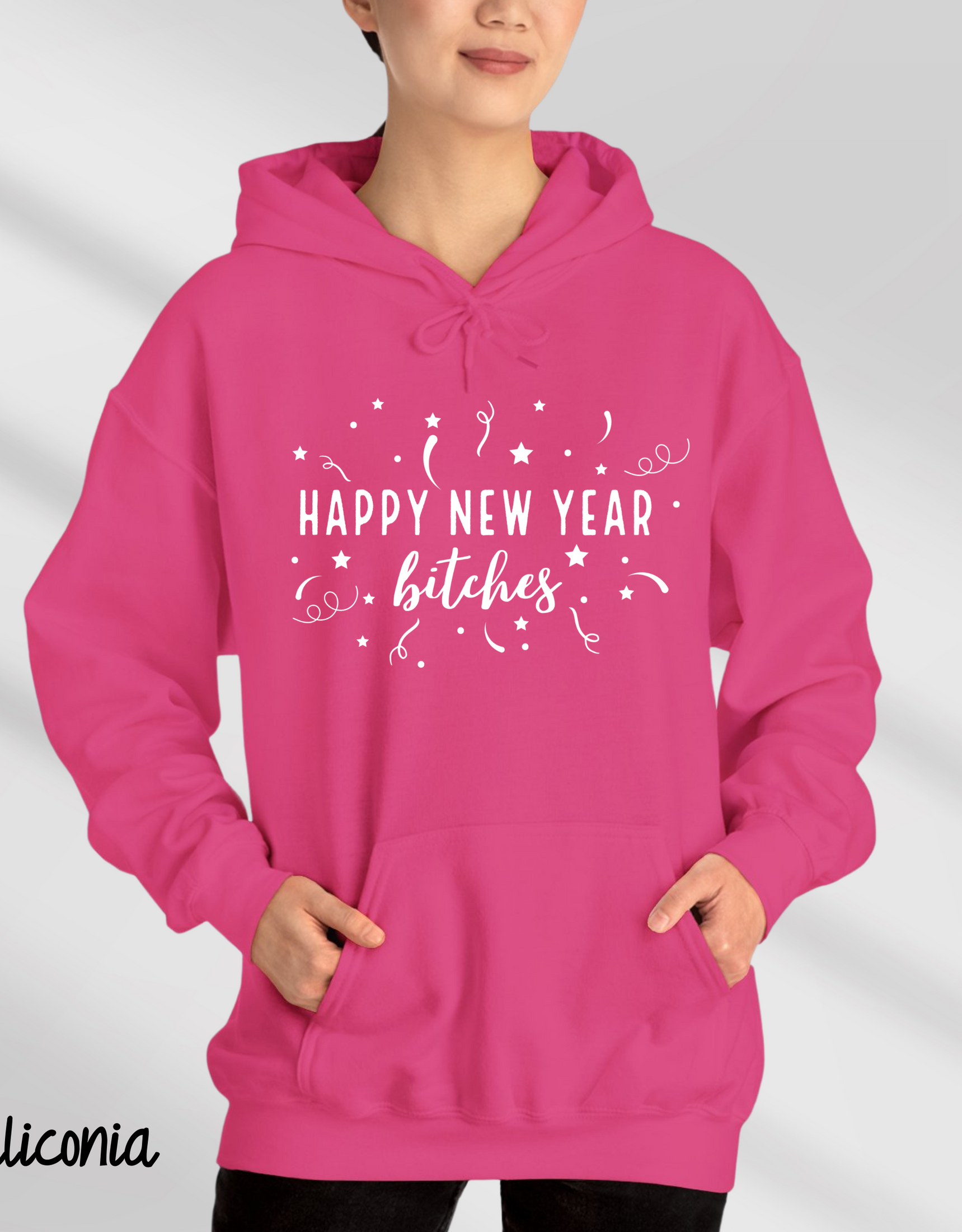 Happy New Year Bitches Hoodies, Funny New Year Hoodies, Family Matching Hoodies, New Year Eve Hoodies