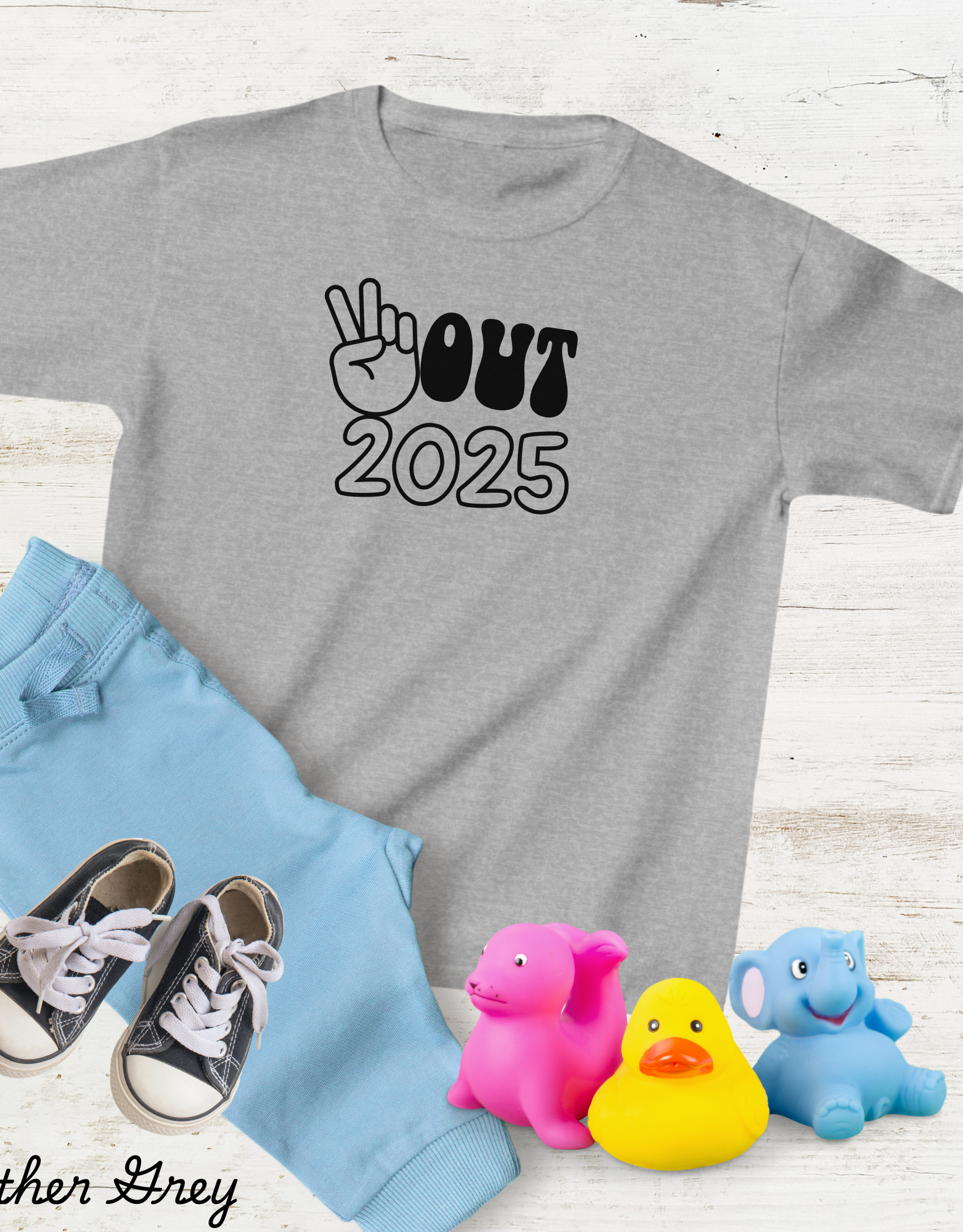 Retro out 2025 New Year T-Shirts for Toddlers, Hello New Year Tees , Family Shirts For Kids