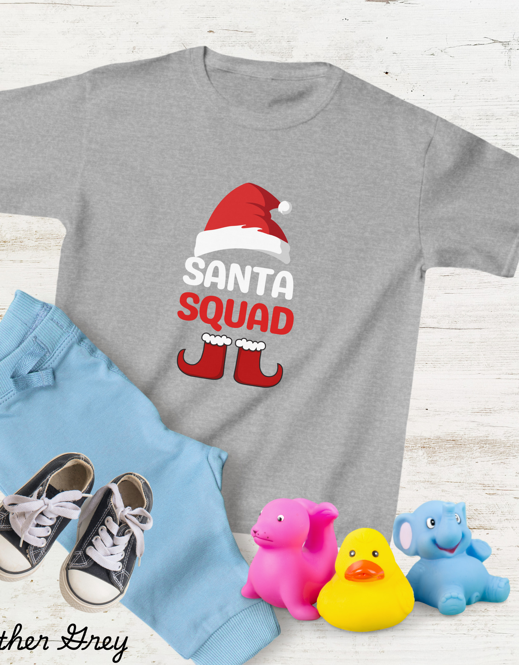 Santa Squad Kids Shirt, Santa Hat Toddler Tees, Holiday Christmas Shirt, Xmas Cute Tees