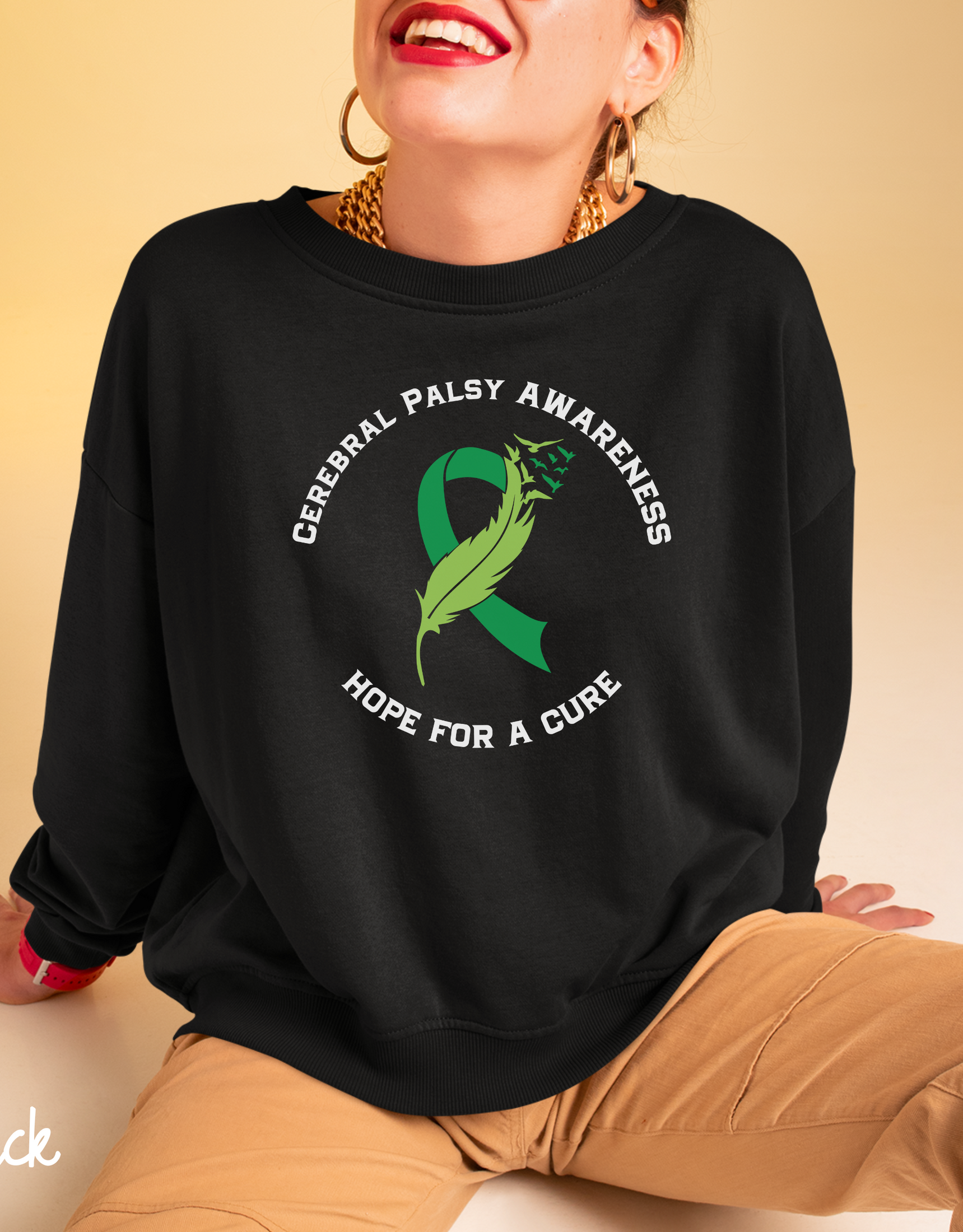 Cerebral Palsy Sweater, Green Ribbon Graphic Tees, Cerebral Palsy Awareness Month, Cerebral Palsy Survivor Gifts, Family Support Sweater