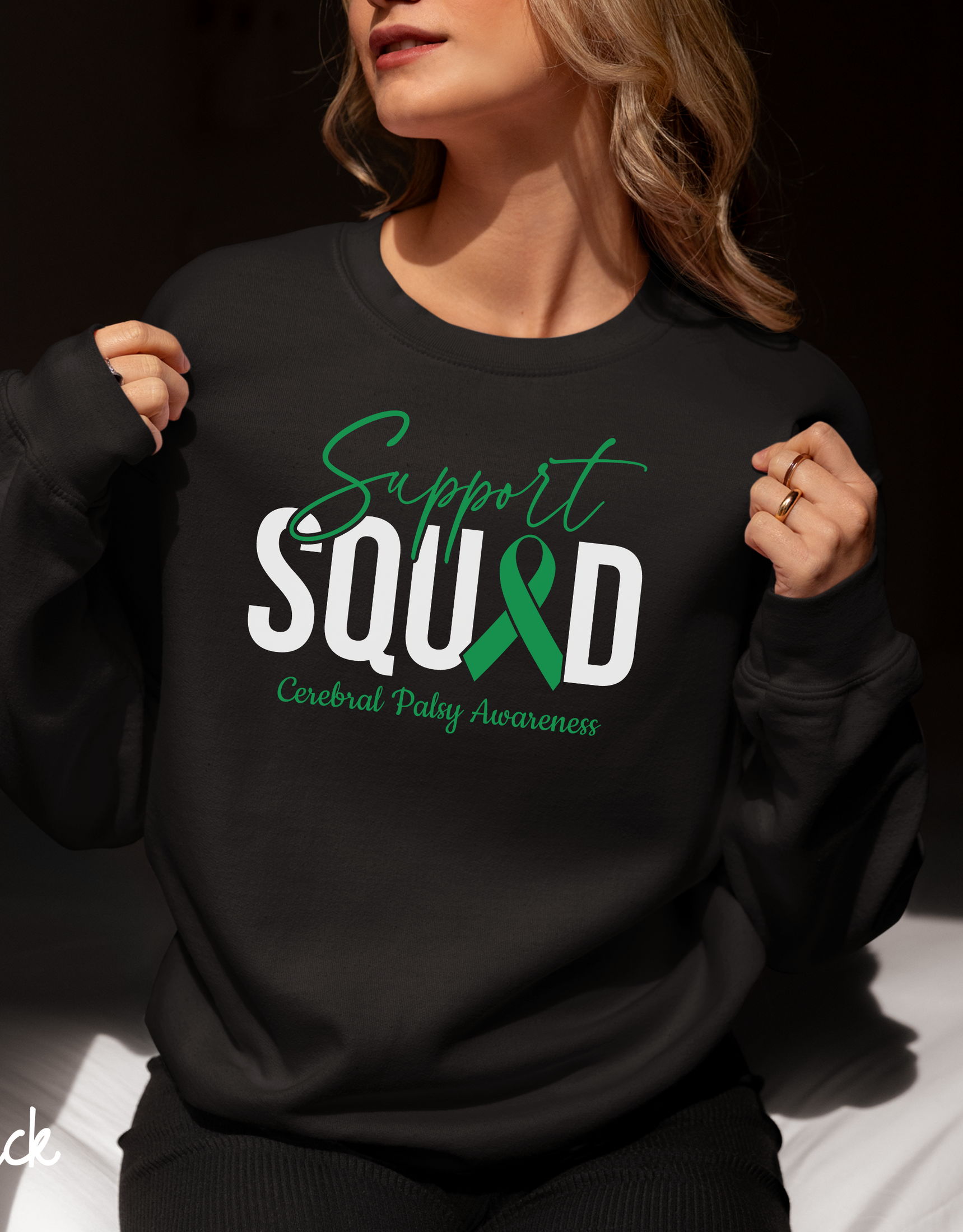 Cerebral Palsy Awareness Sweater, Support Squad Sweatshirt, Cerebral Palsy Warrior Sweaters, Cerebral Palsy Survivor Gift, Green Ribbon Sweater