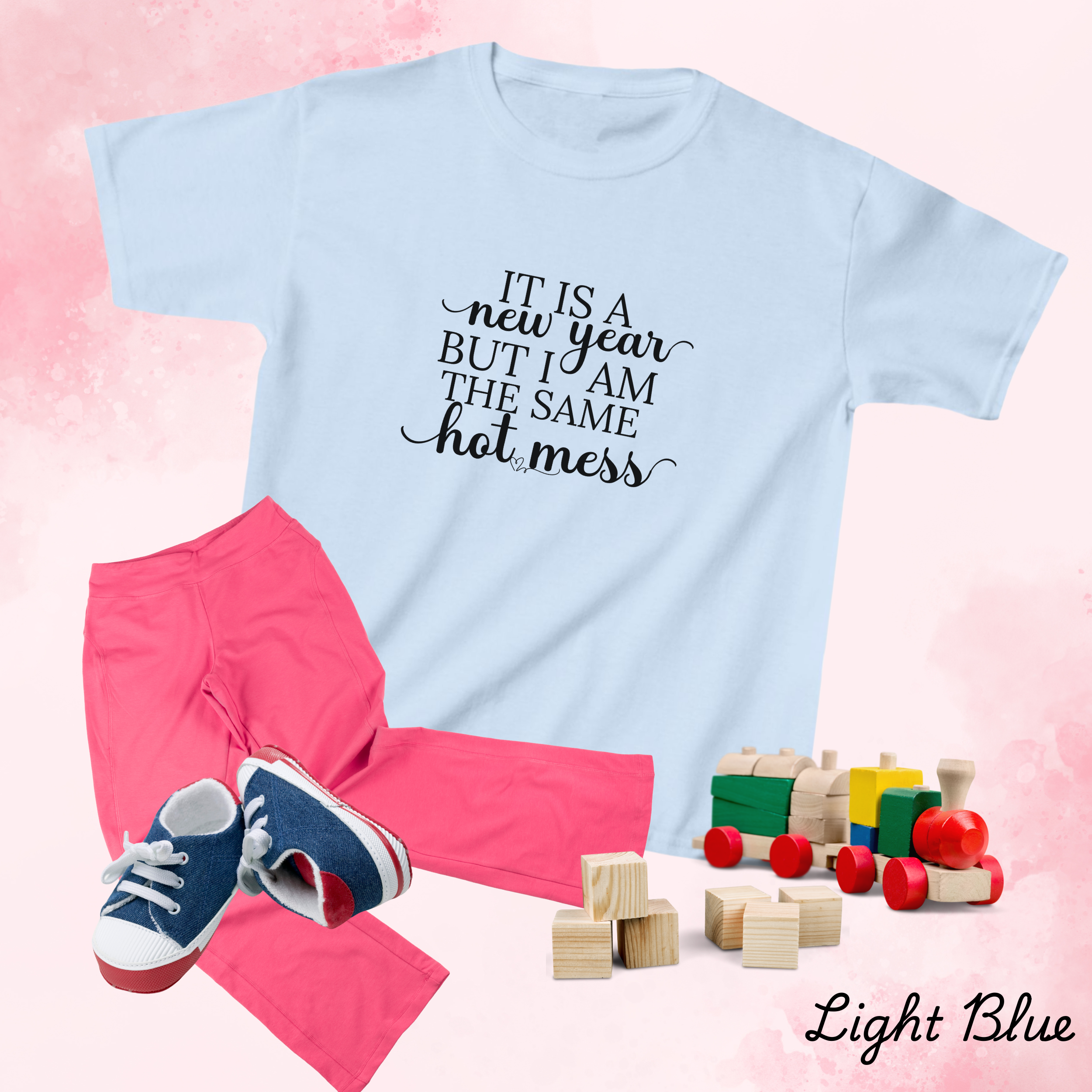 It's The New Year But I am The Same Hot Mess Tees, Gift For Girls, Funny Tshirts For NY Eve, New Year Outfit For Kids